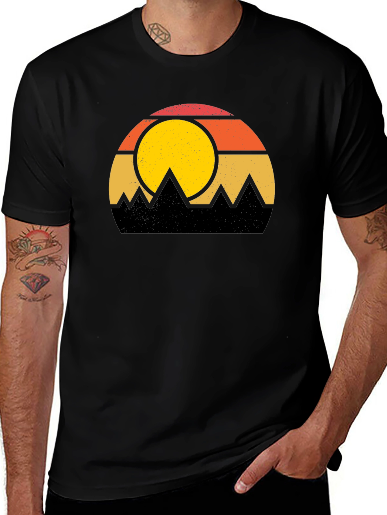 Variant 15 of Retro Sunset Mountain Graphic T-Shirt