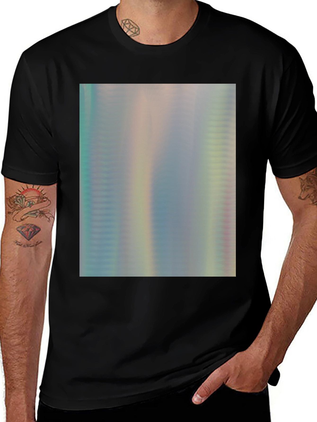 Variant 4 of Iridescent Shimmer Tee - Abstract Pattern Soft Cotton T-Shirt
