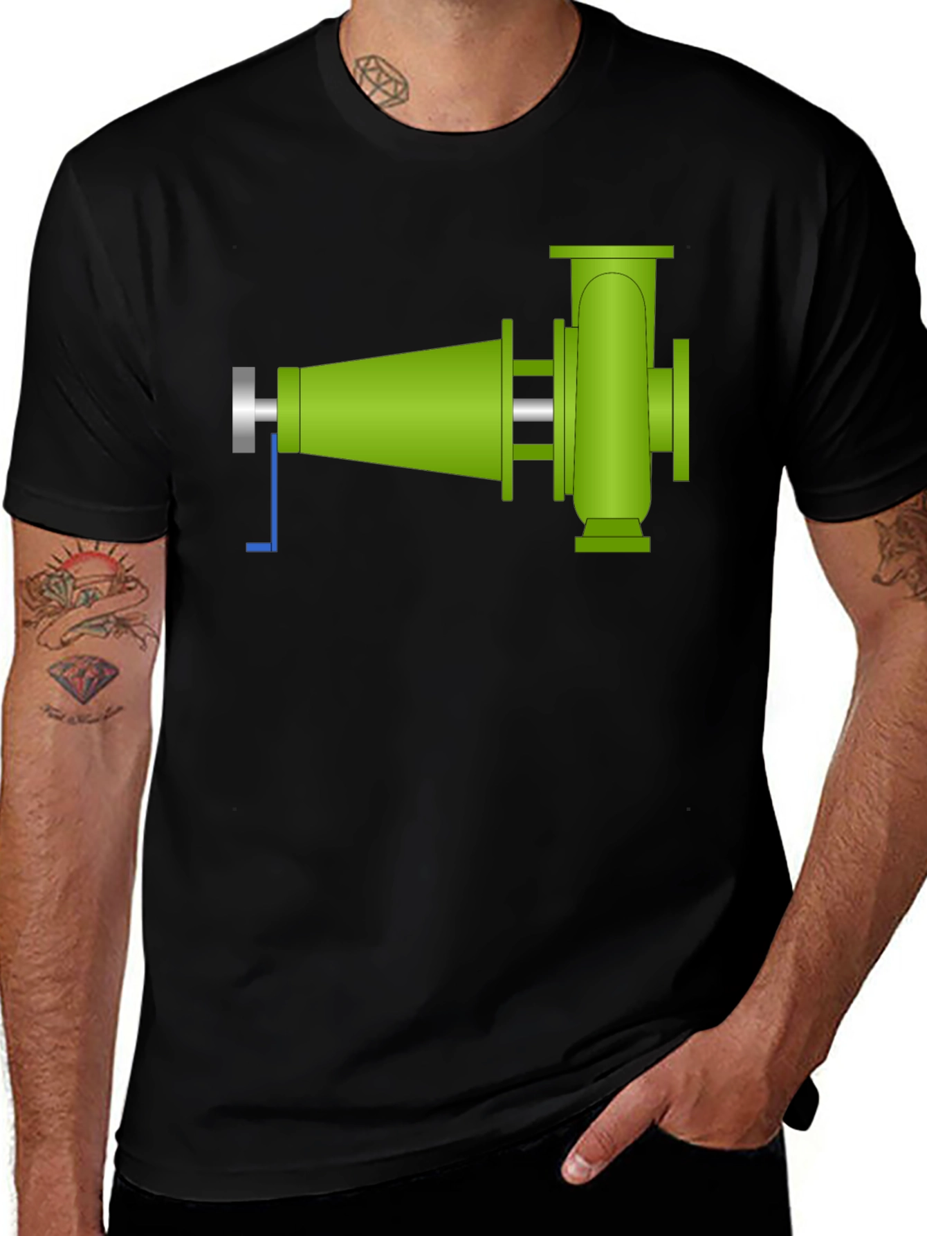 Green Machinery Graphic T-Shirt