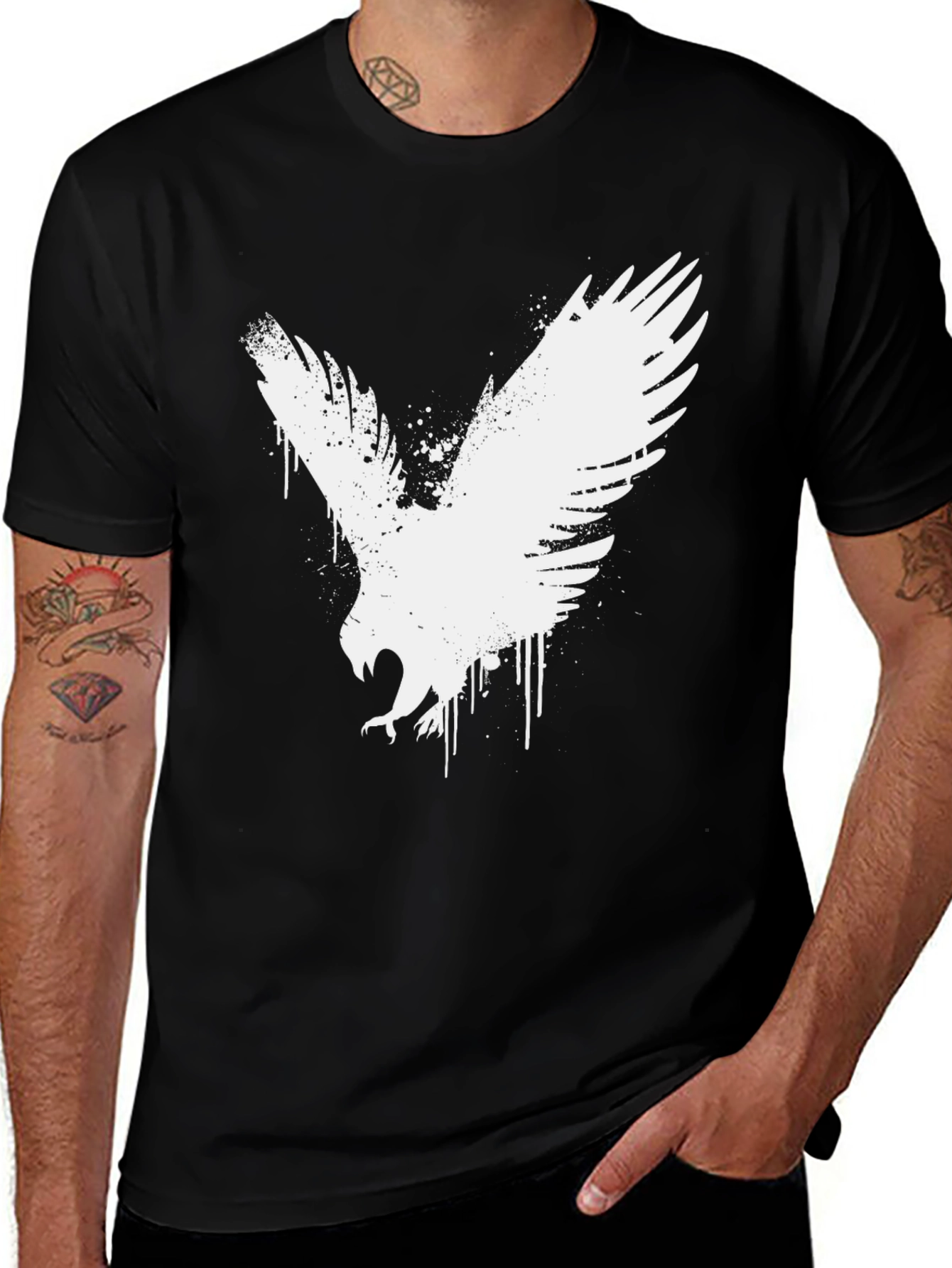 Variant 30 of Men's Black Eagle Graphic T-Shirt