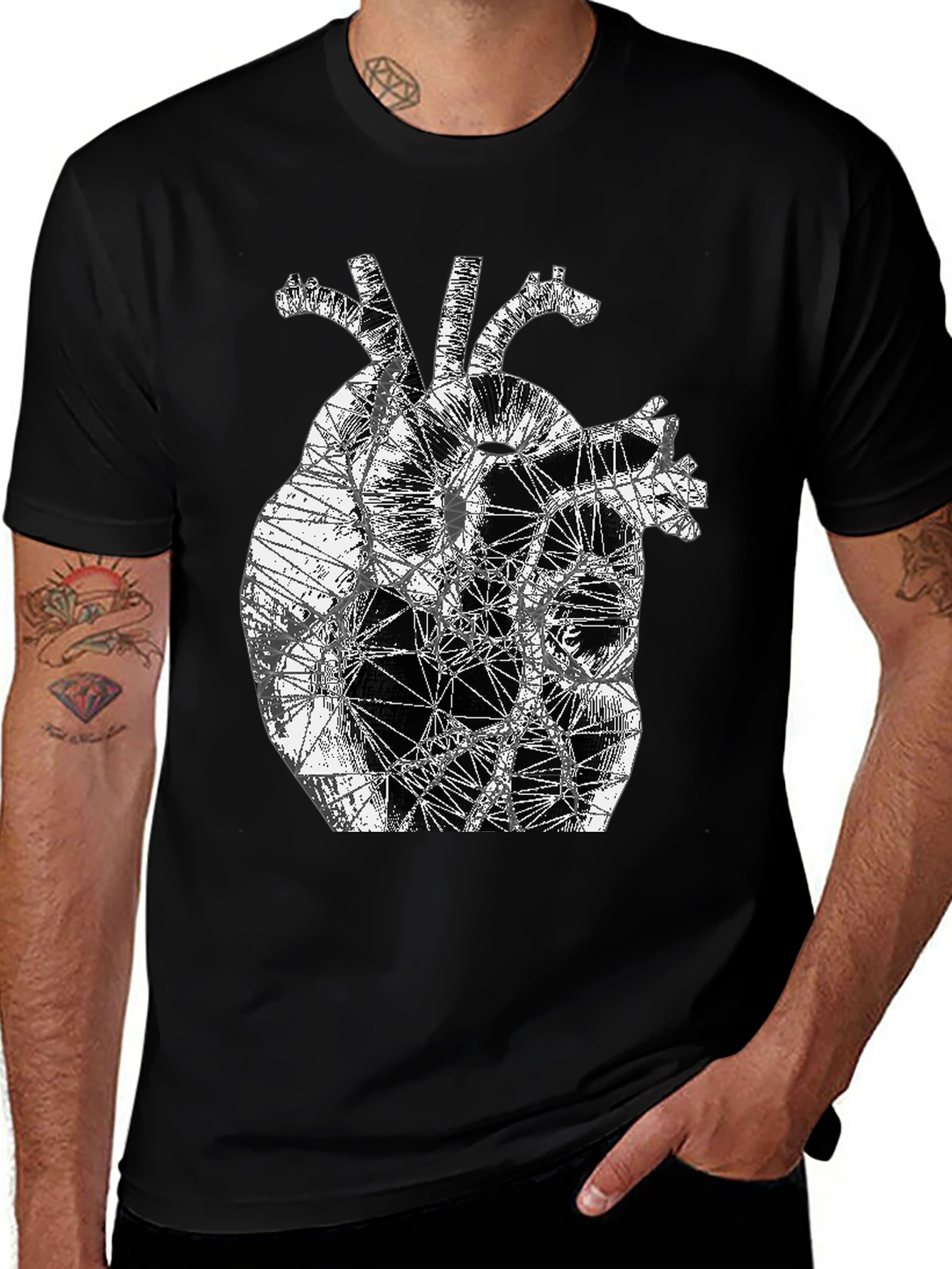 Variant 10 of Anatomical Heart T-Shirt - Geometric Design