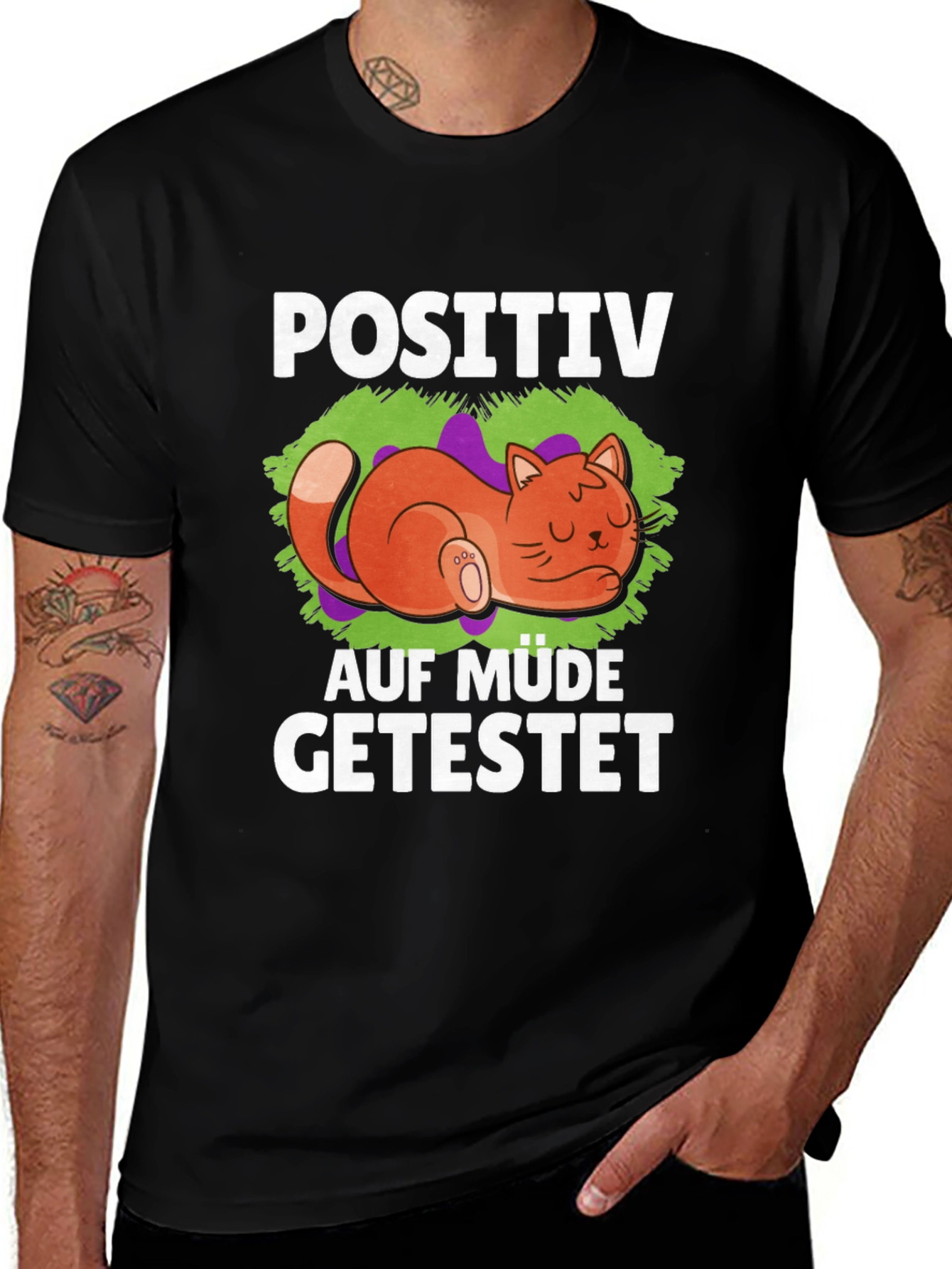 Variant 13 of Positive Auf Müde Getestet Cat T-Shirt