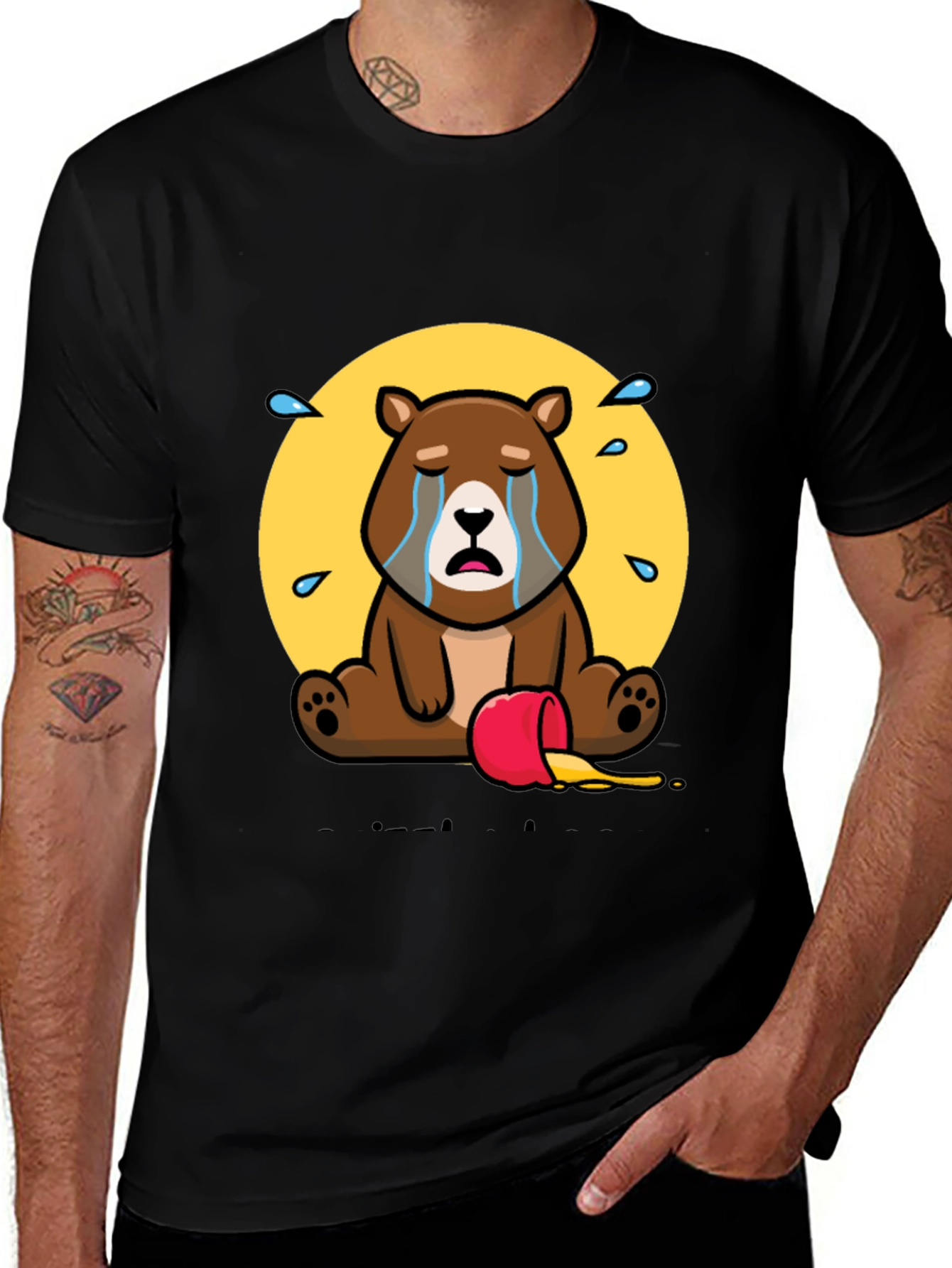 Variant 24 of Crying Bear Graphic T-Shirt - Black