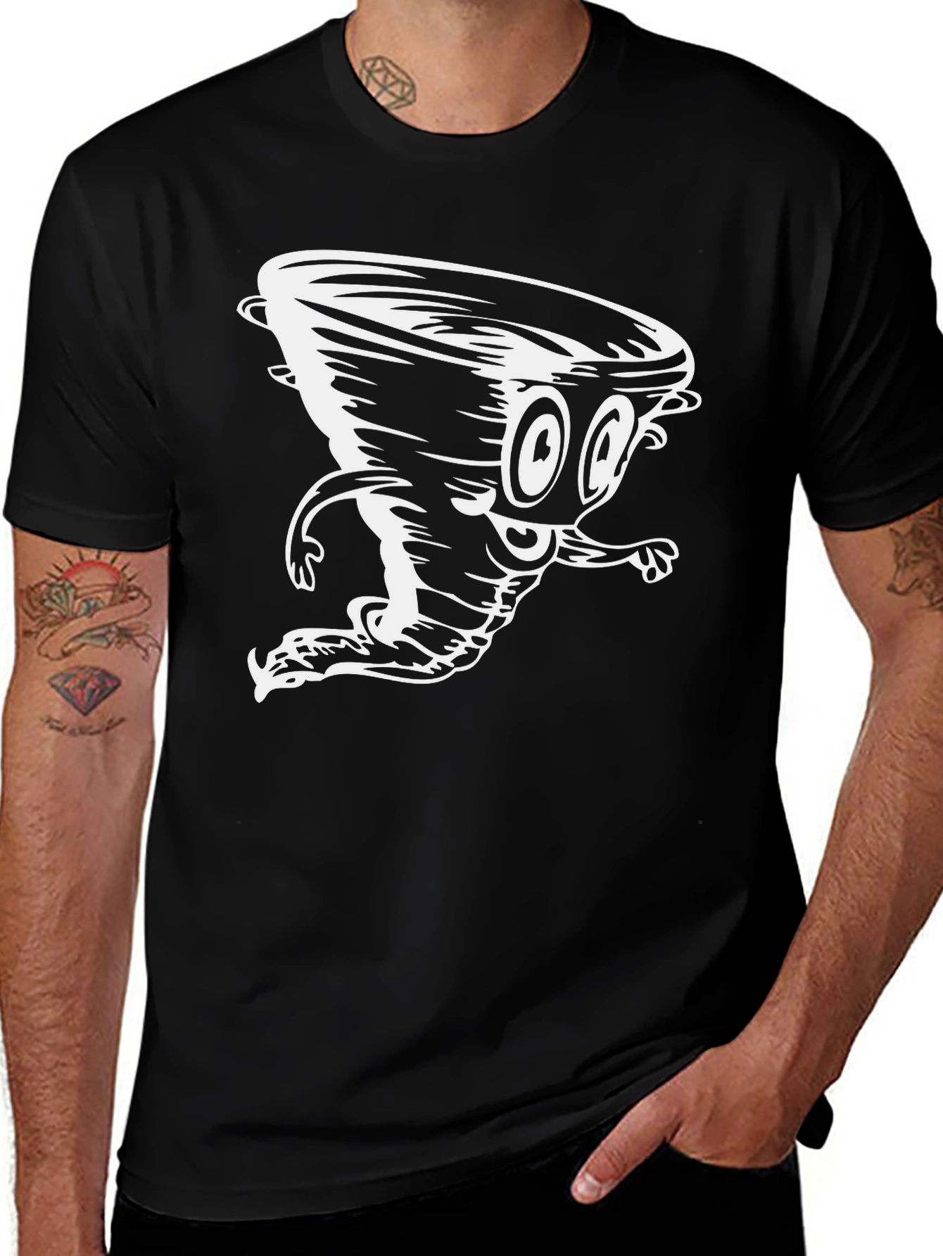 Variant 2 of Cartoon Tornado Black T-Shirt
