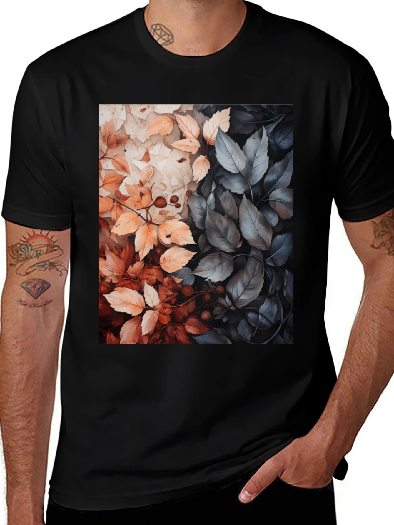 Variant 16 of Autumn Leaves Graphic Tee - Stylish Nature Design