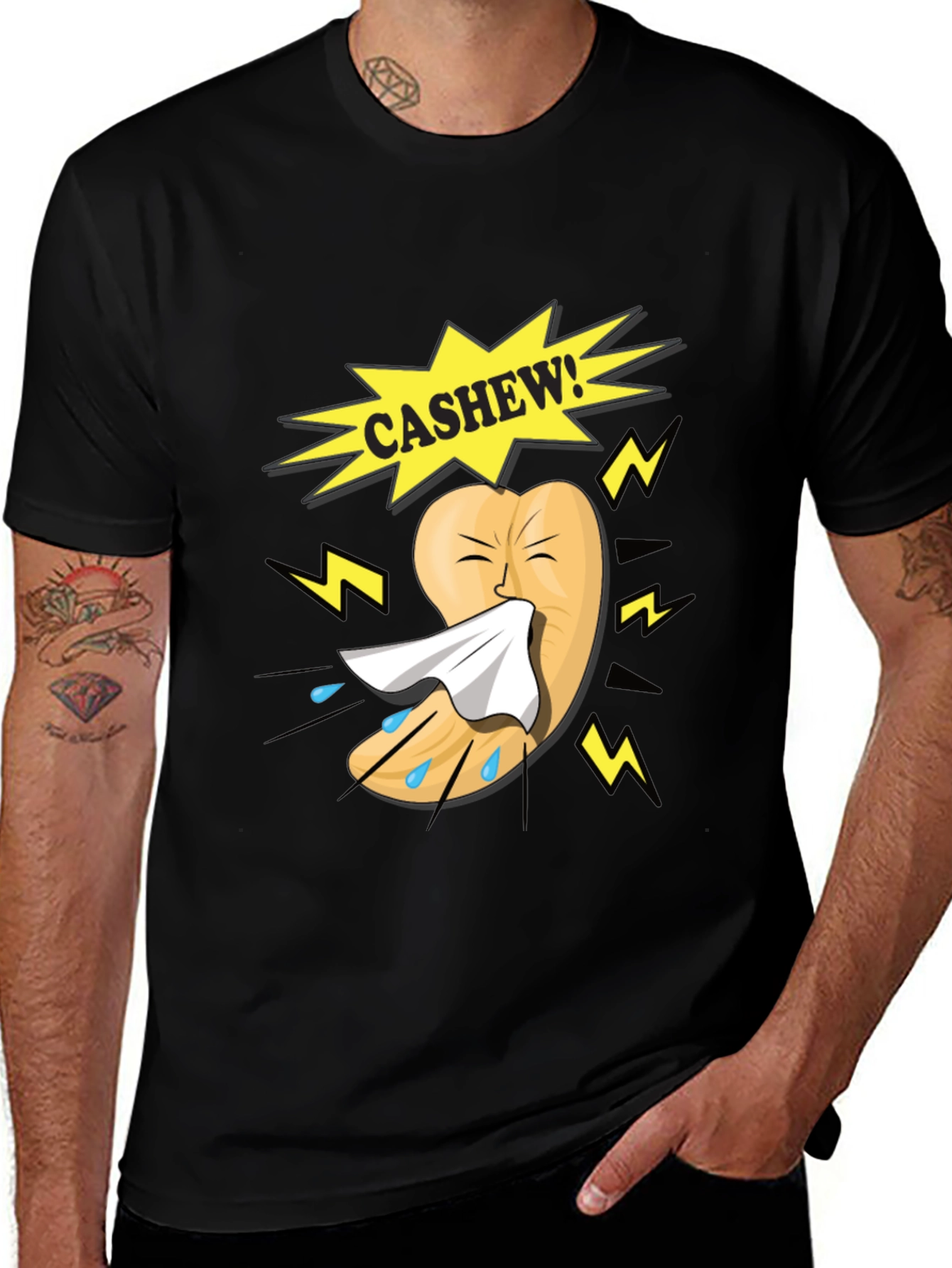 Variant 11 of Funny Cashew Allergy Cartoon T-Shirt