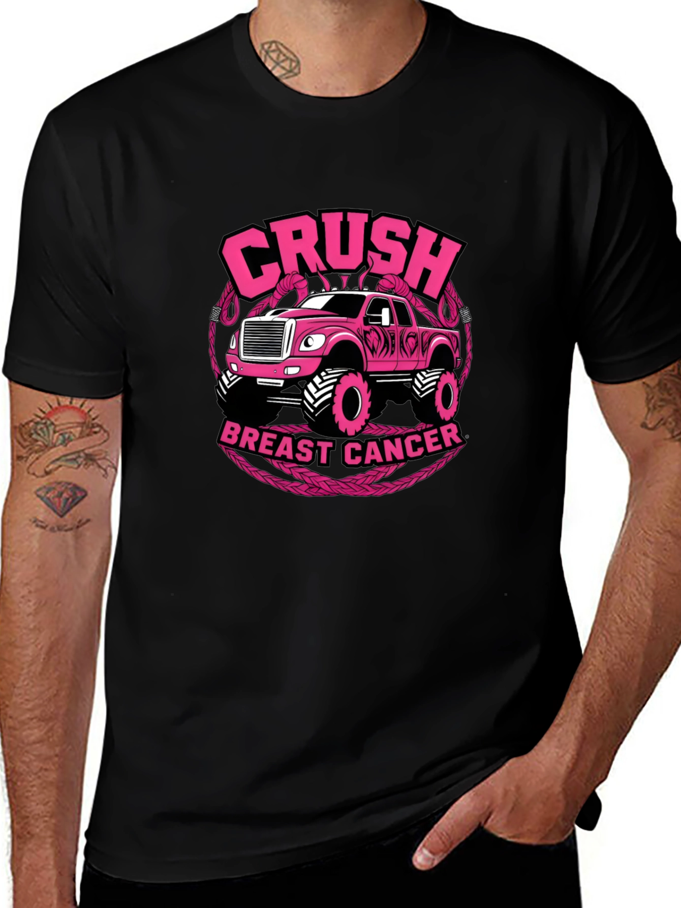 Variant 29 of Crush Breast Cancer Truck T-Shirt