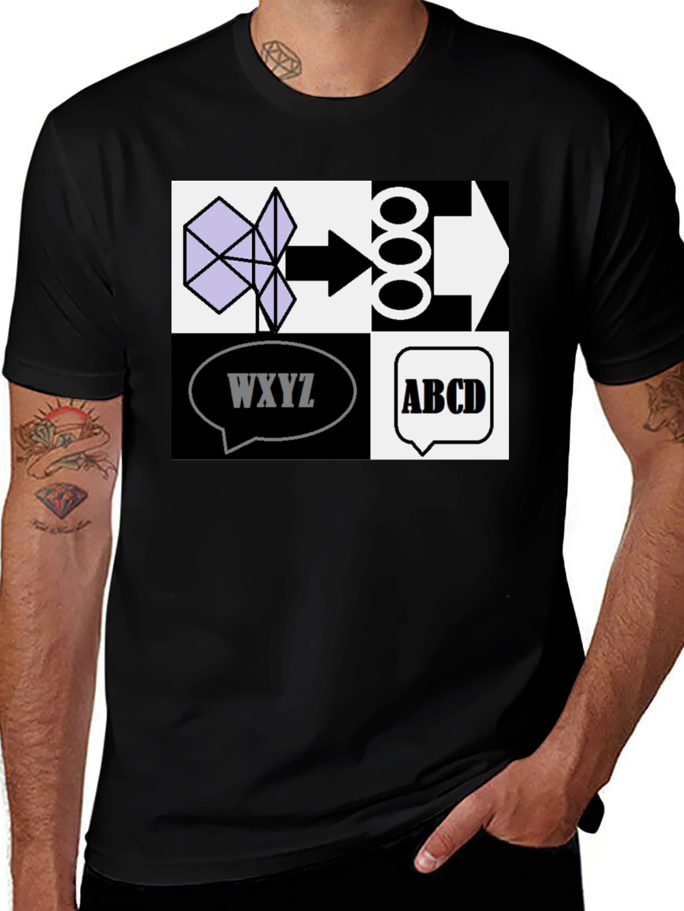 Variant 17 of Abstract Logic T-Shirt - Black