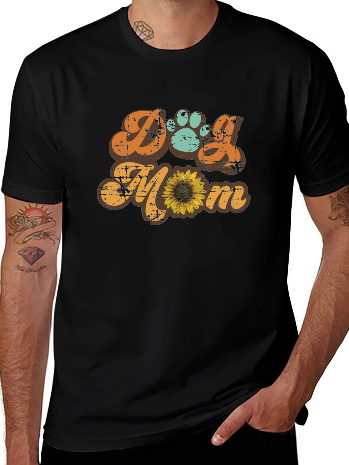 Variant 12 of Dog Mom T-Shirt - Cute Sunflower Design