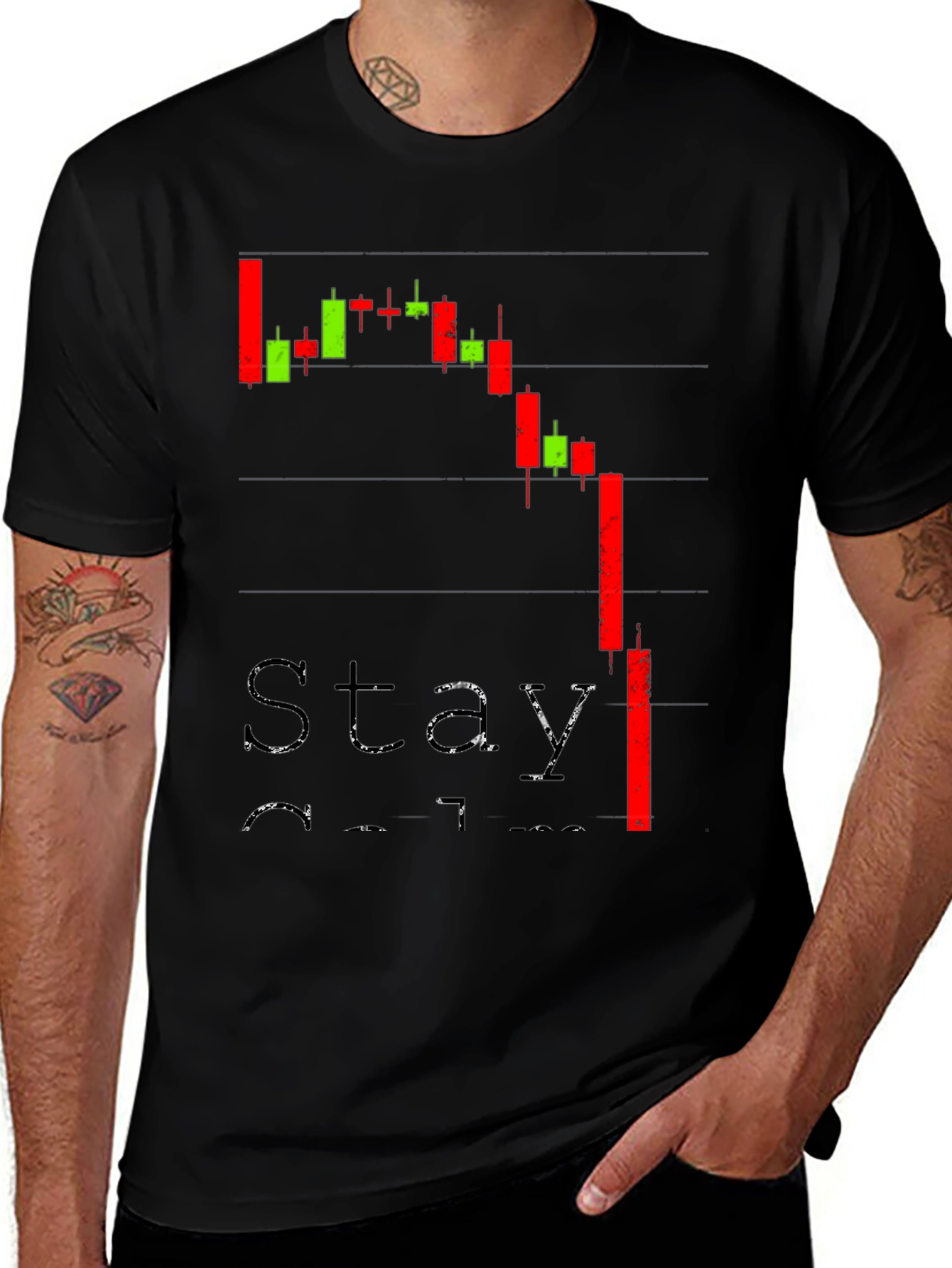 Variant 23 of Stay Calm Crypto Chart Black T-Shirt