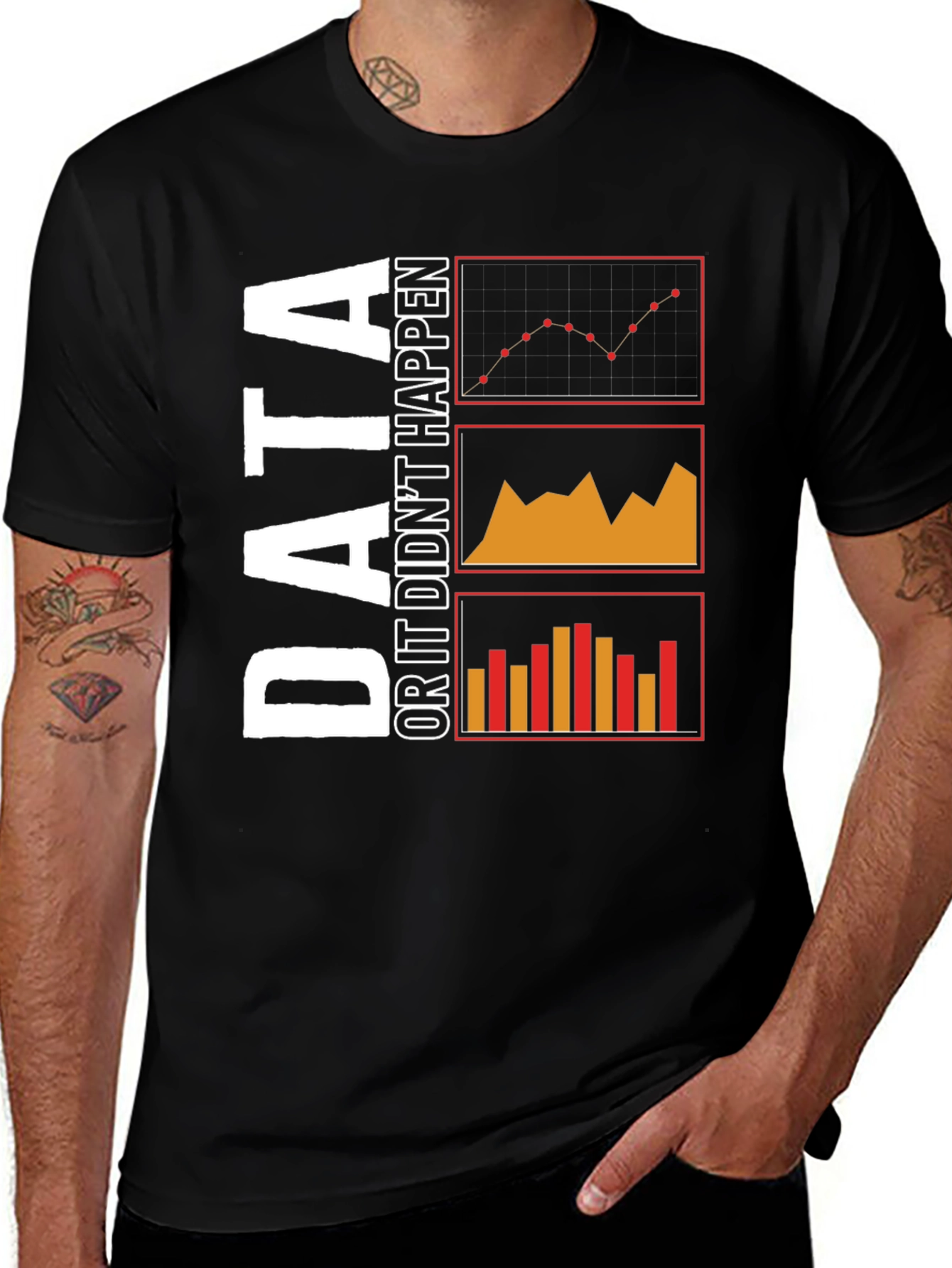 Variant 8 of Data or It Didn't Happen Black T-Shirt