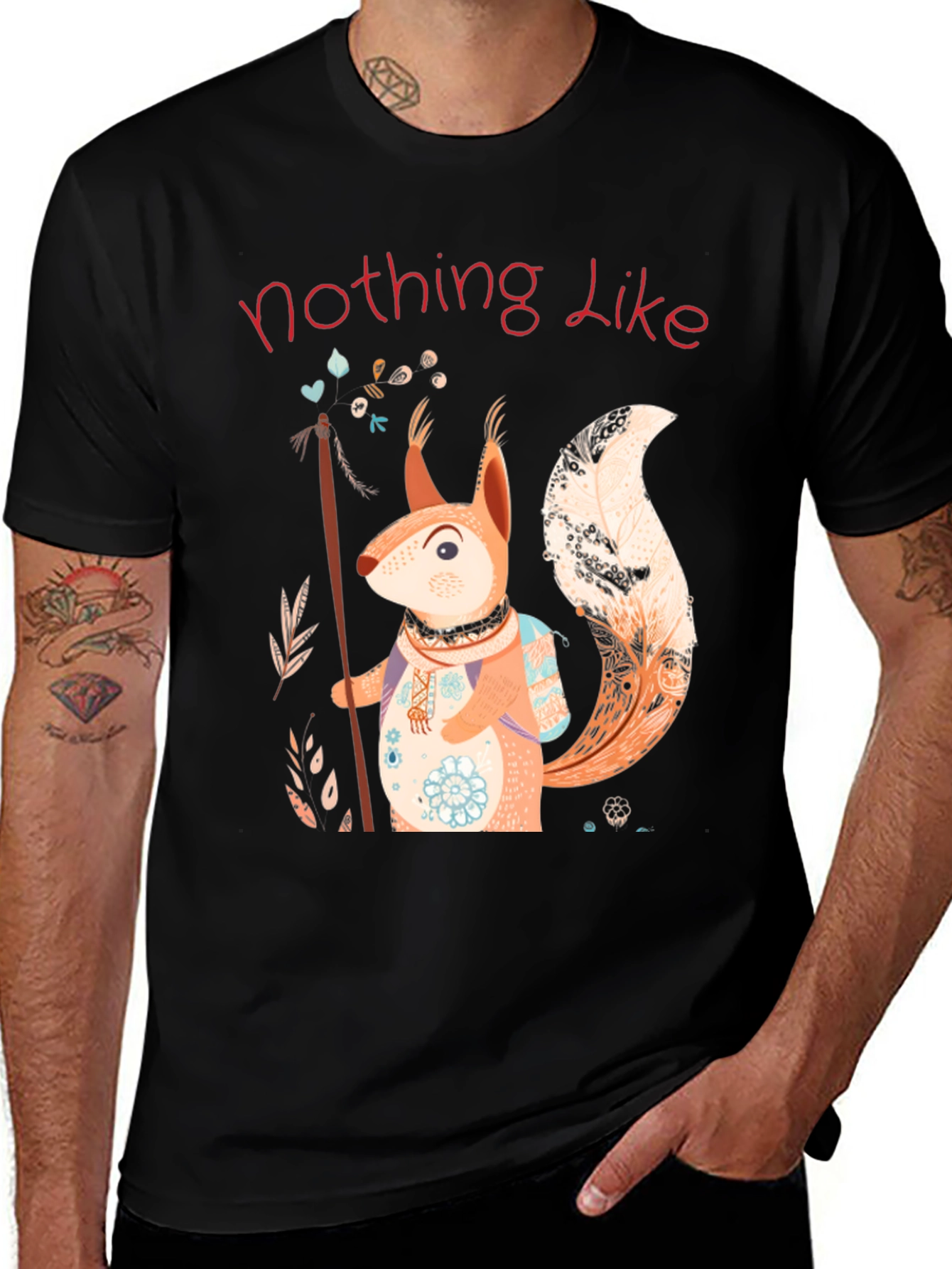 Black Squirrel Design T-Shirt - Nature Lover Tee main image