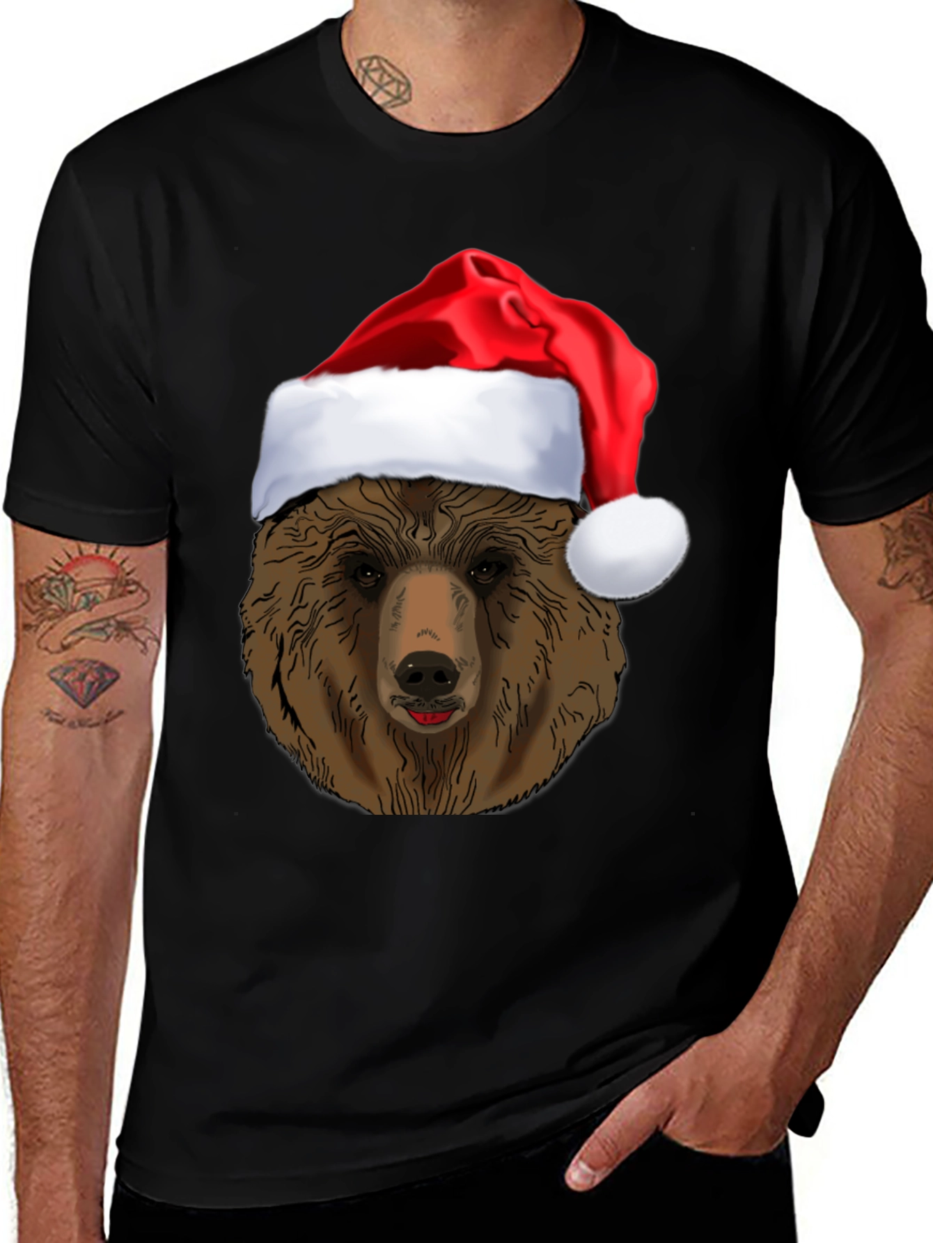 Christmas Bear T-Shirt - Holiday Grizzly Tee