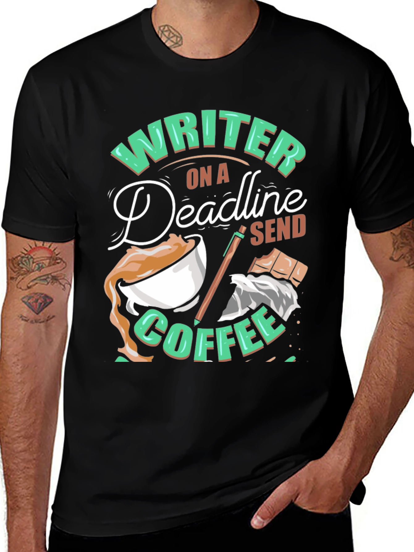 Variant 8 of Writer On A Deadline Coffee T-Shirt