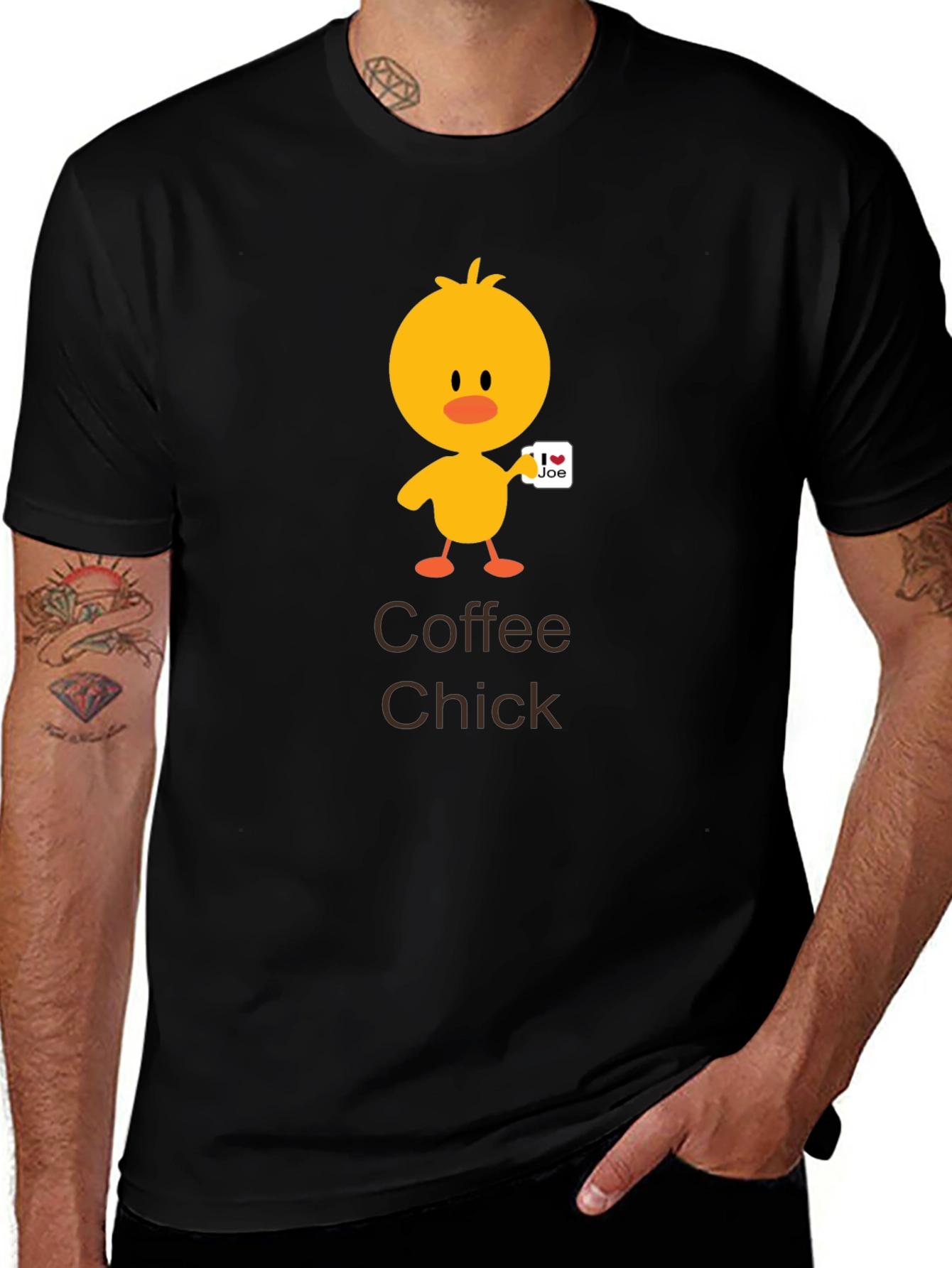 Variant 16 of Coffee Chick T-Shirt - Quirky Cartoon Design