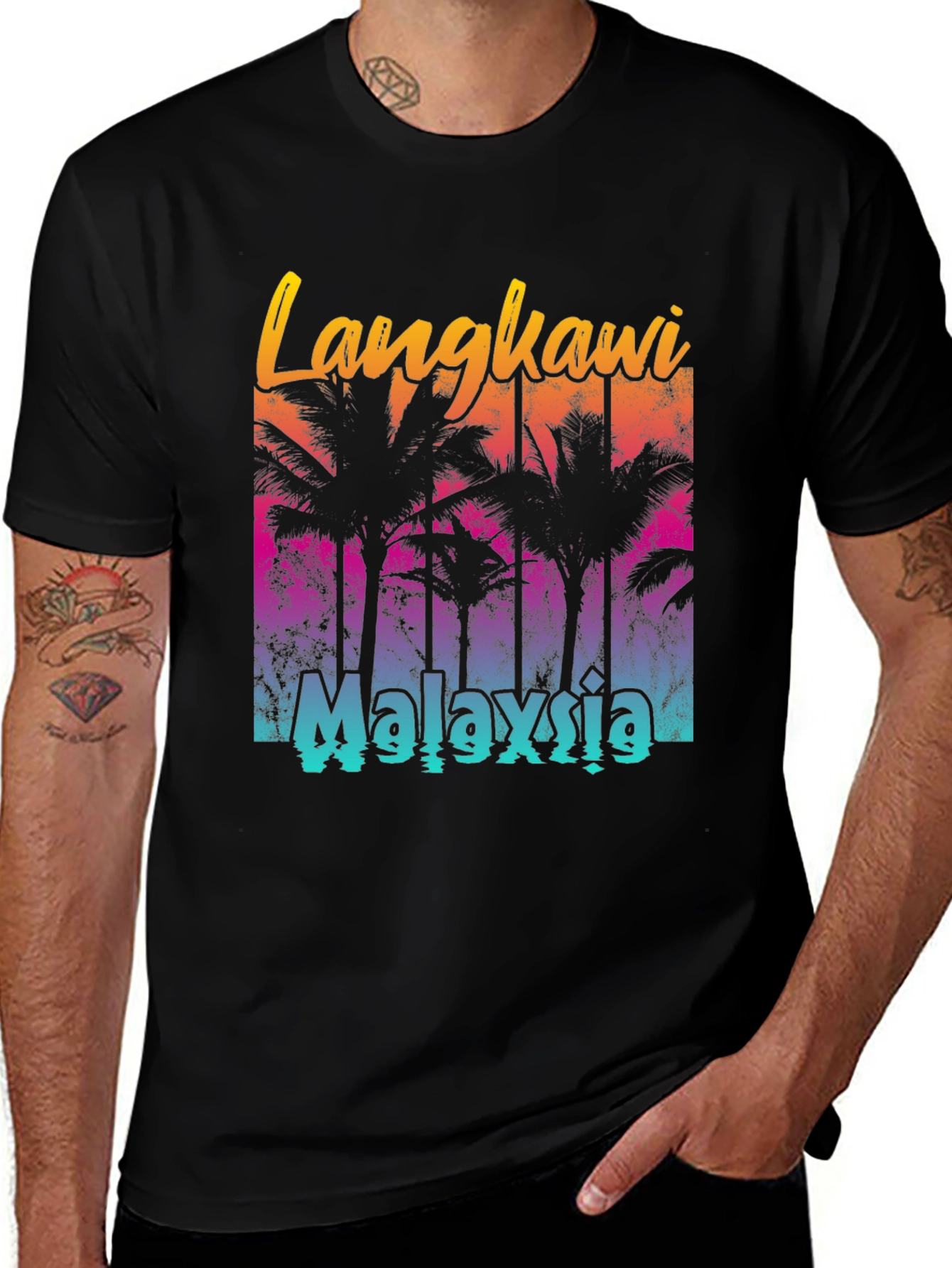 Variant 18 of Langkawi Malaysia Palm Tree Graphic T-Shirt