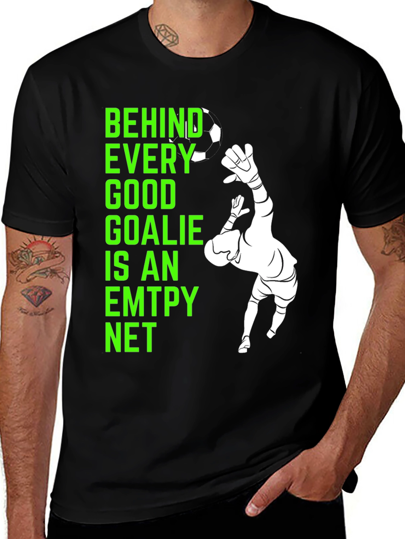 Variant 6 of Goalkeeper T-Shirt: Behind Every Good Goalie Funny Soccer Tee