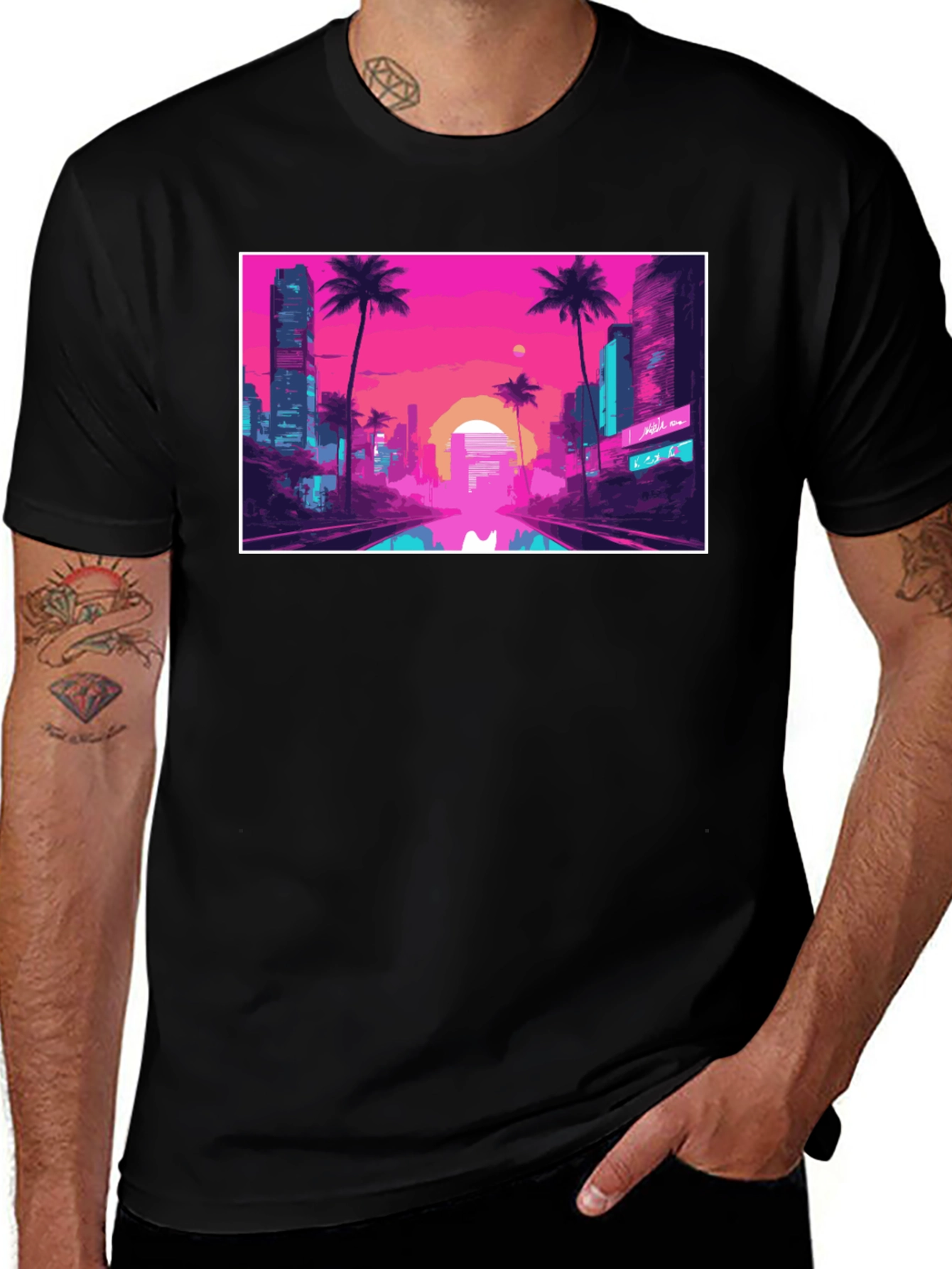 Variant 9 of Vaporwave City T-Shirt - Retro Aesthetic Tee