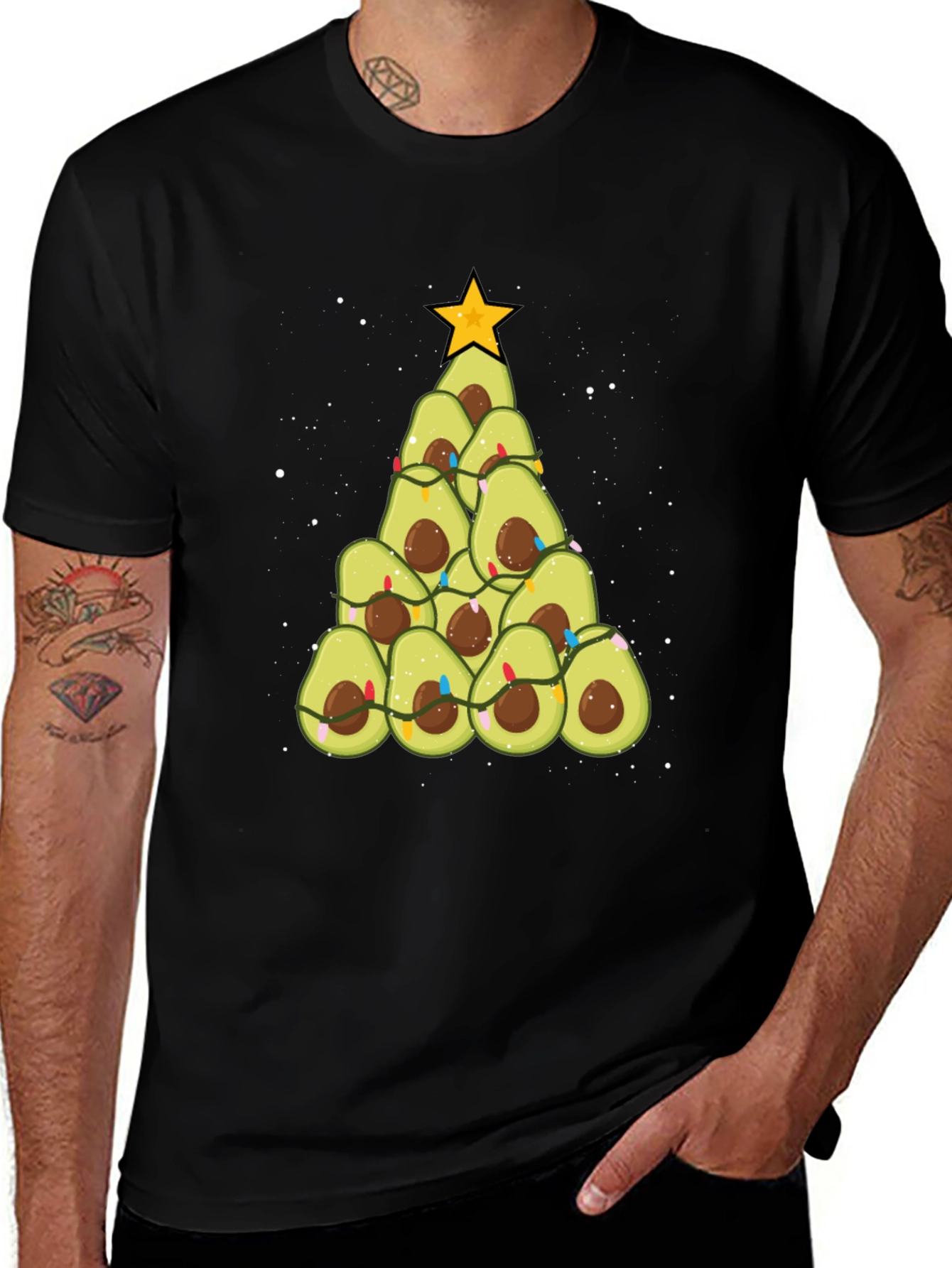 Avocado Christmas Tree Graphic Tee