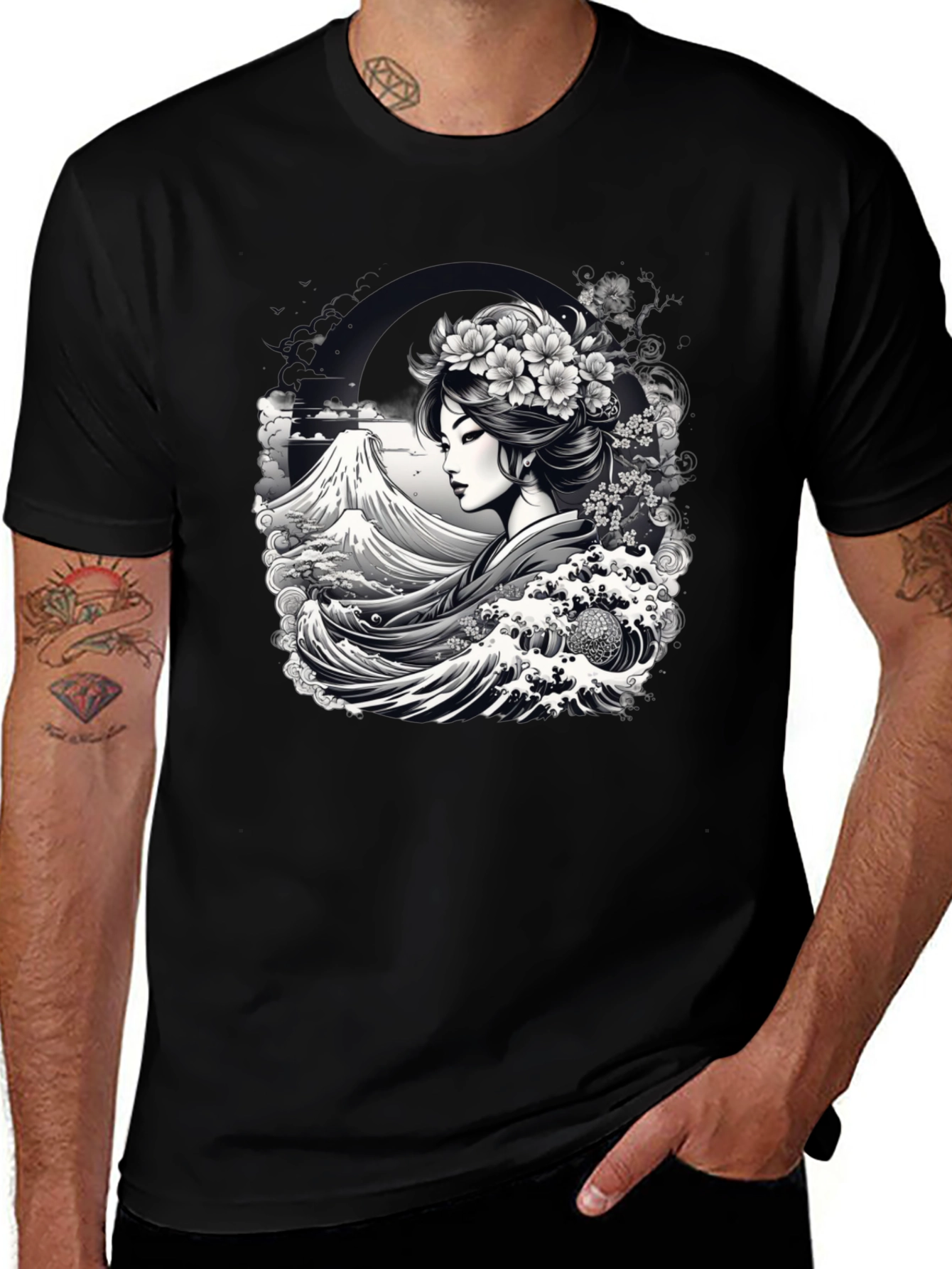 Variant 23 of Geisha Wave Graphic T-Shirt