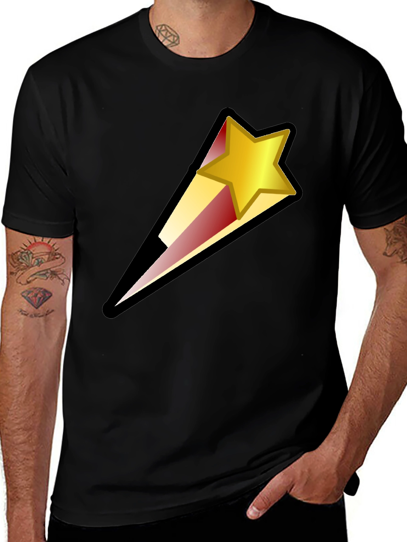 Variant 3 of Shooting Star Graphic Black T-Shirt