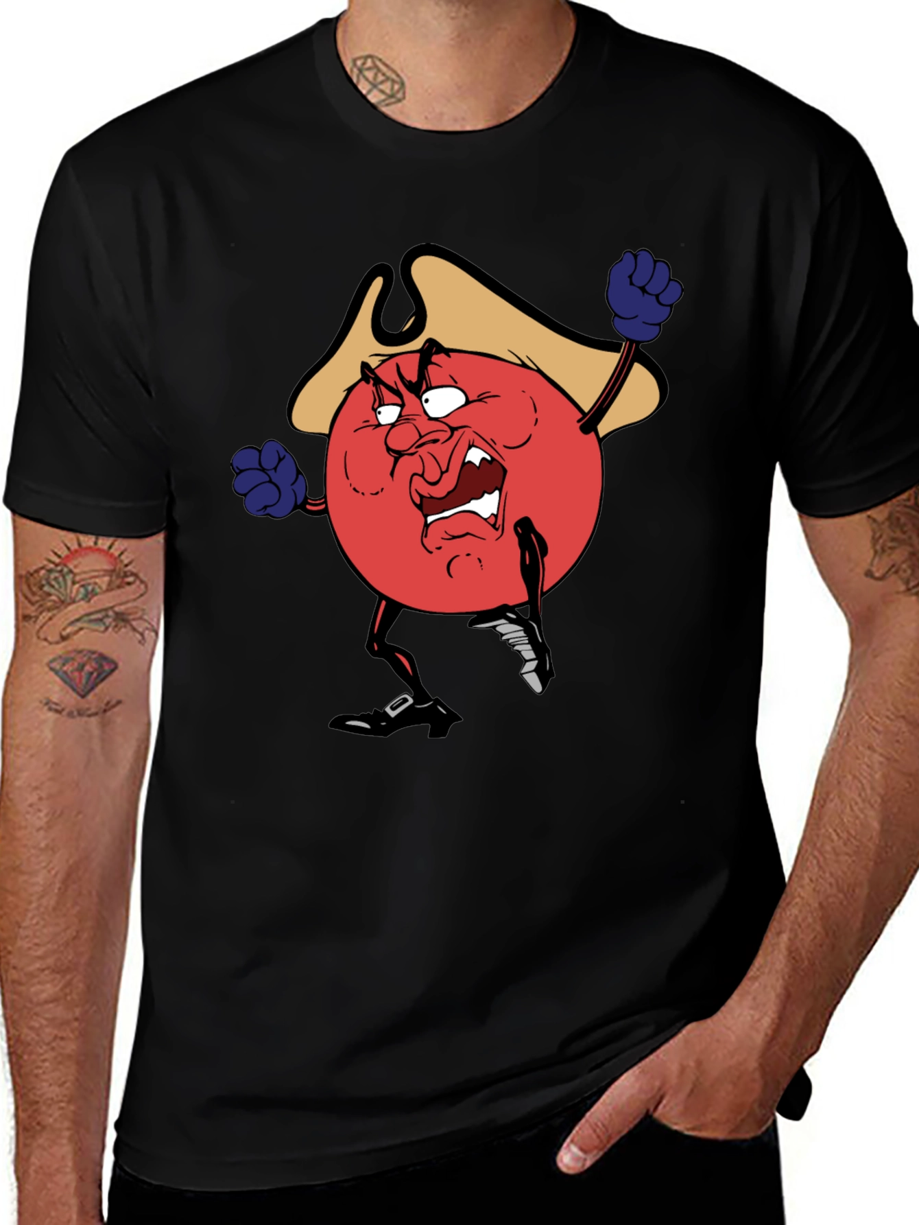 Variant 25 of Angry Pirate Tomato T-Shirt - Black