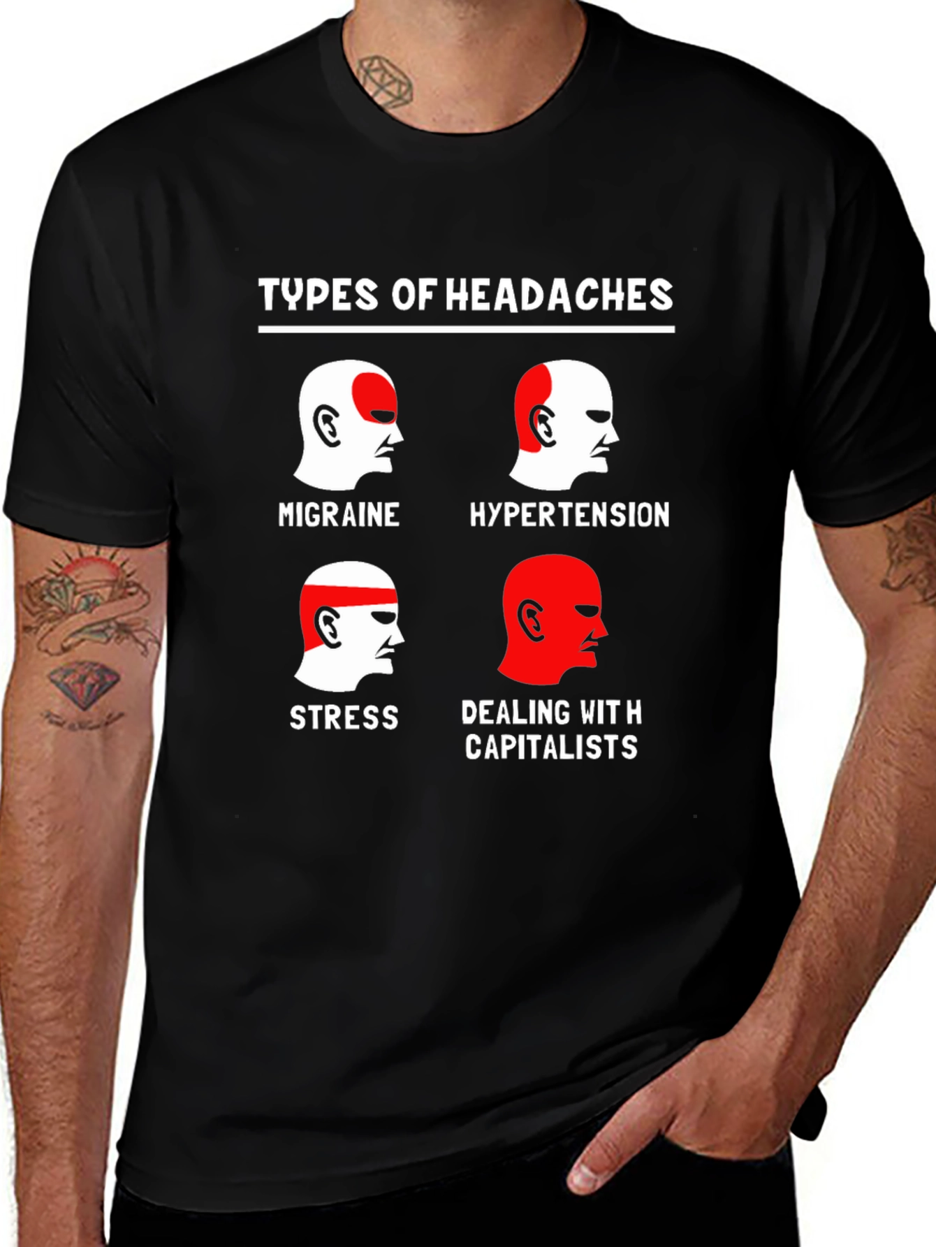 Variant 15 of Types of Headaches Funny T-Shirt