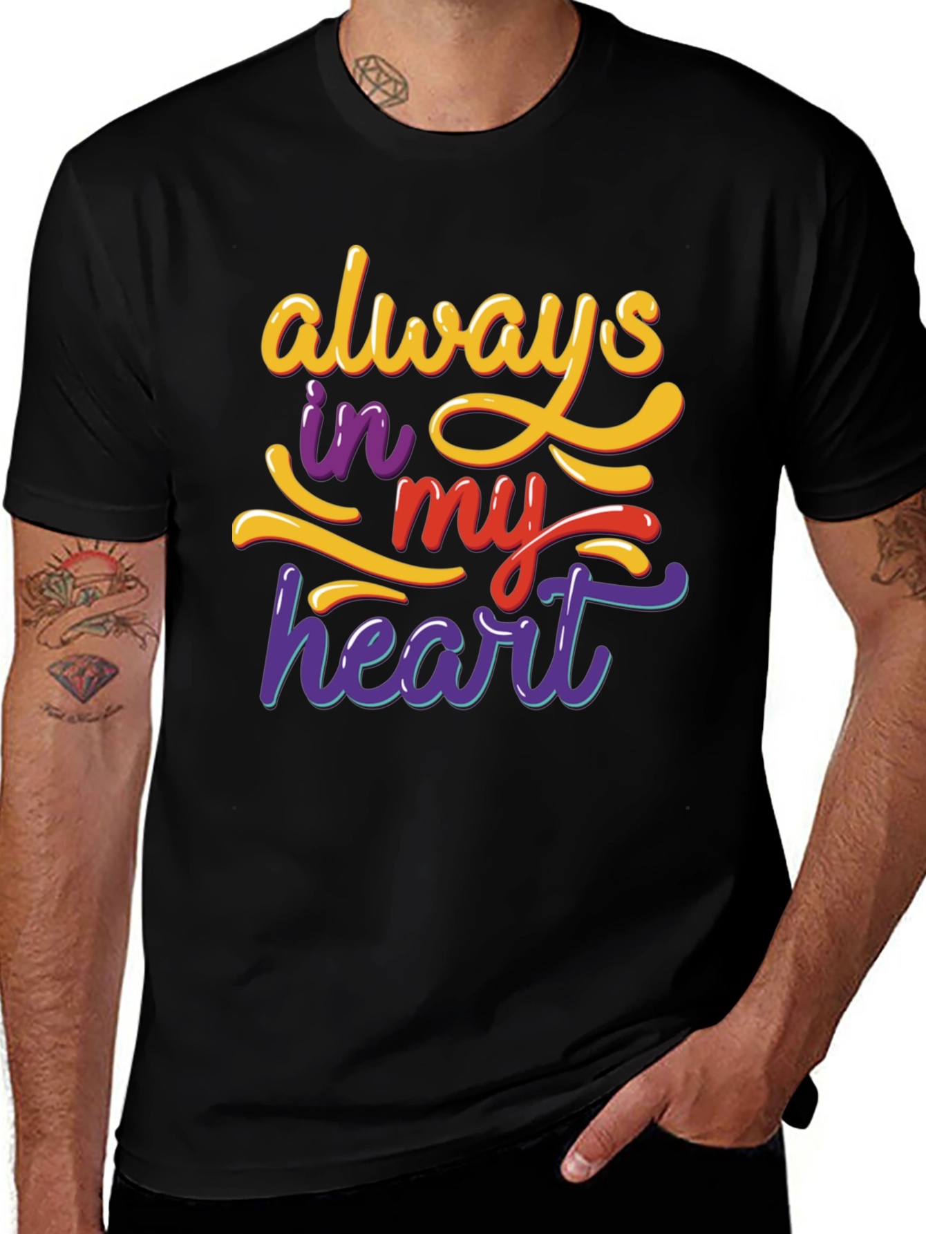 Variant 27 of Always In My Heart Graphic Tee - Black
