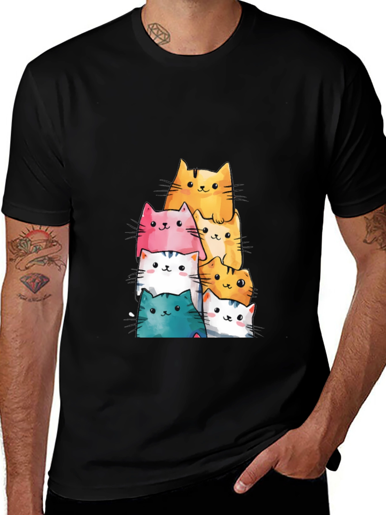 Variant 22 of Stack of Cute Cats Graphic T-Shirt