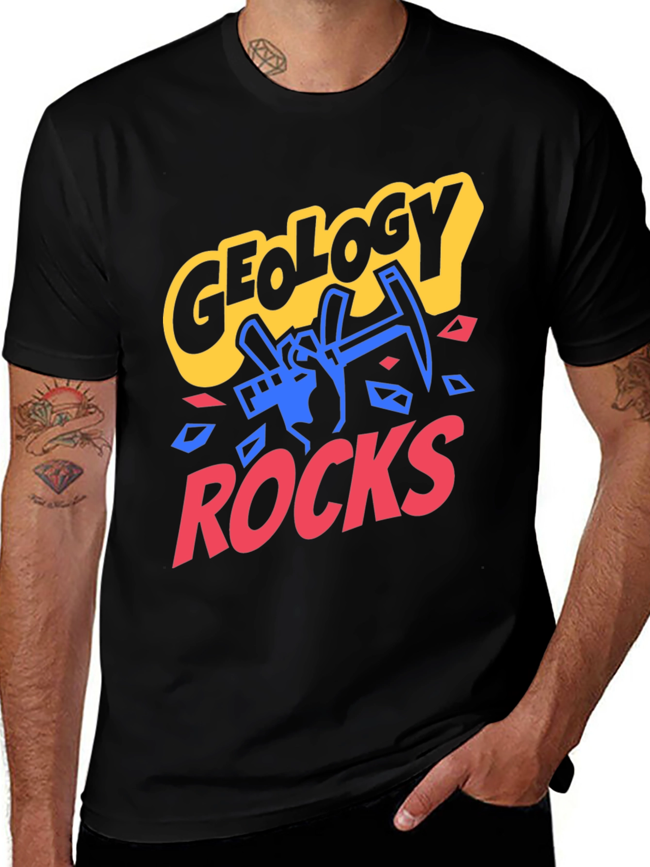 Variant 10 of Geology Rocks Graphic Tee - Black Cotton T-Shirt