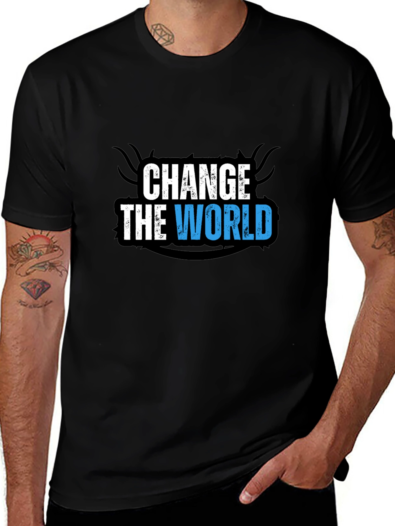 Variant 25 of Change the World Graphic Black T-Shirt