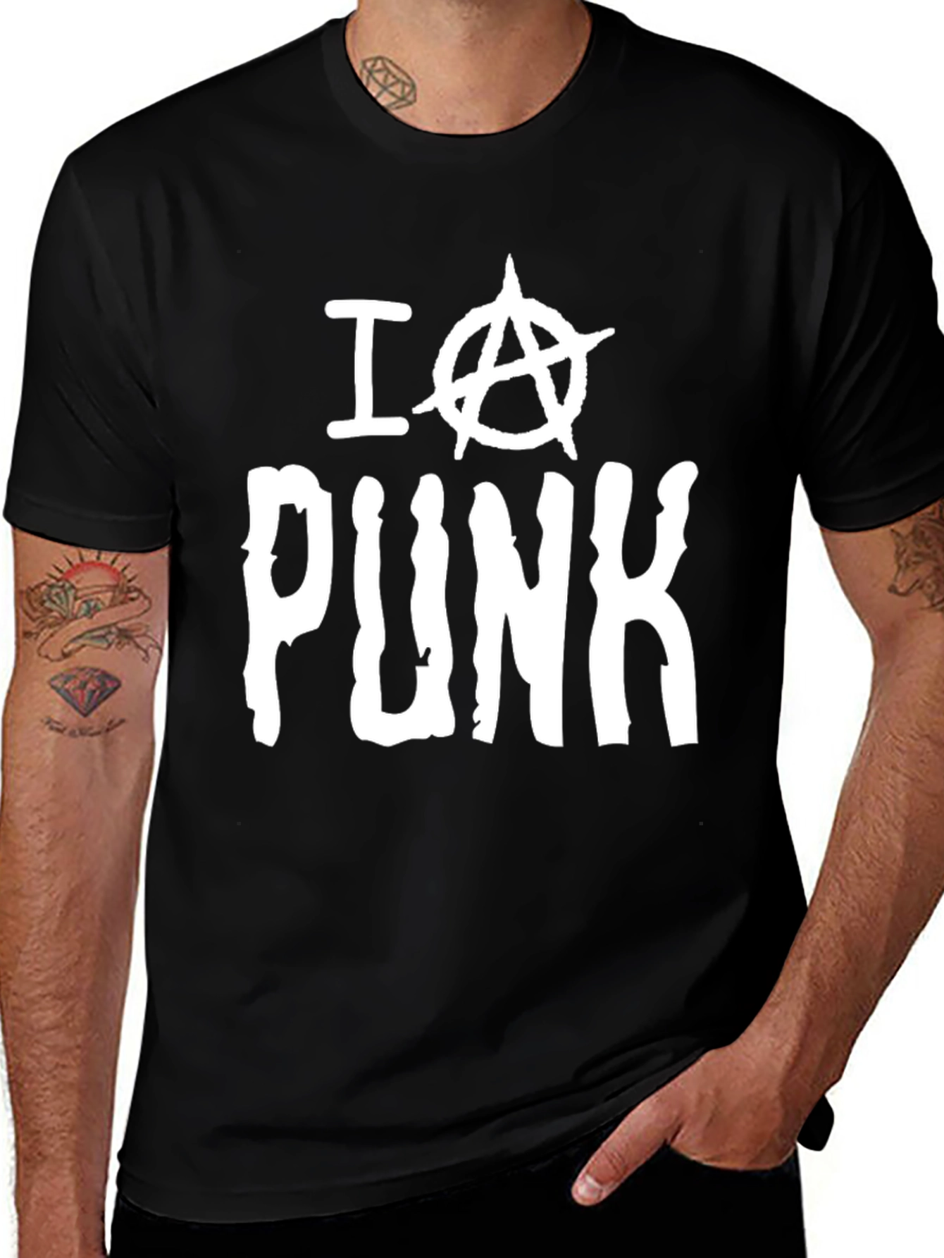 Variant 27 of I Anarchy Symbol Punk T-Shirt - Classic Black Tee