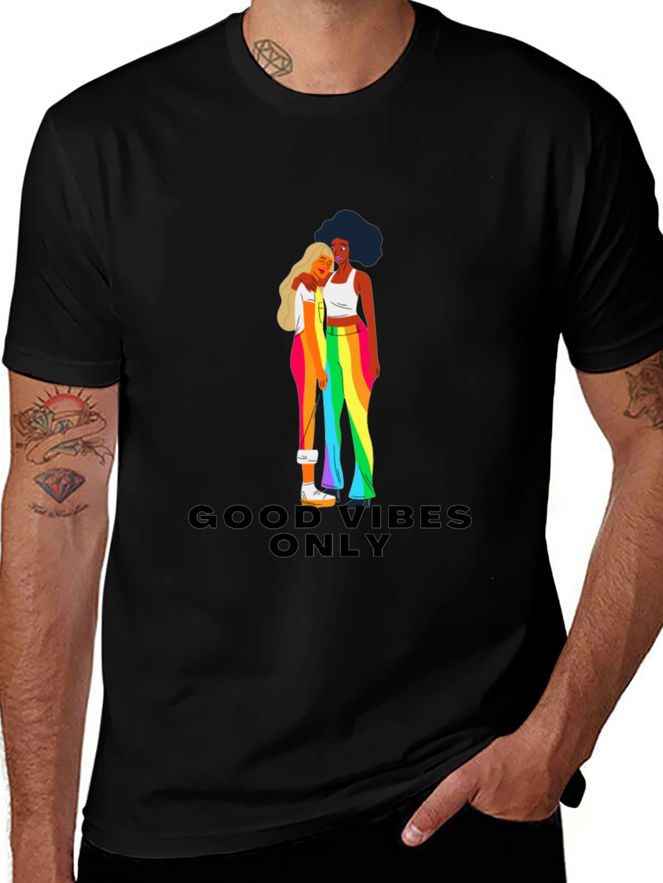 Variant 30 of Good Vibes Only Pride Graphic Tee