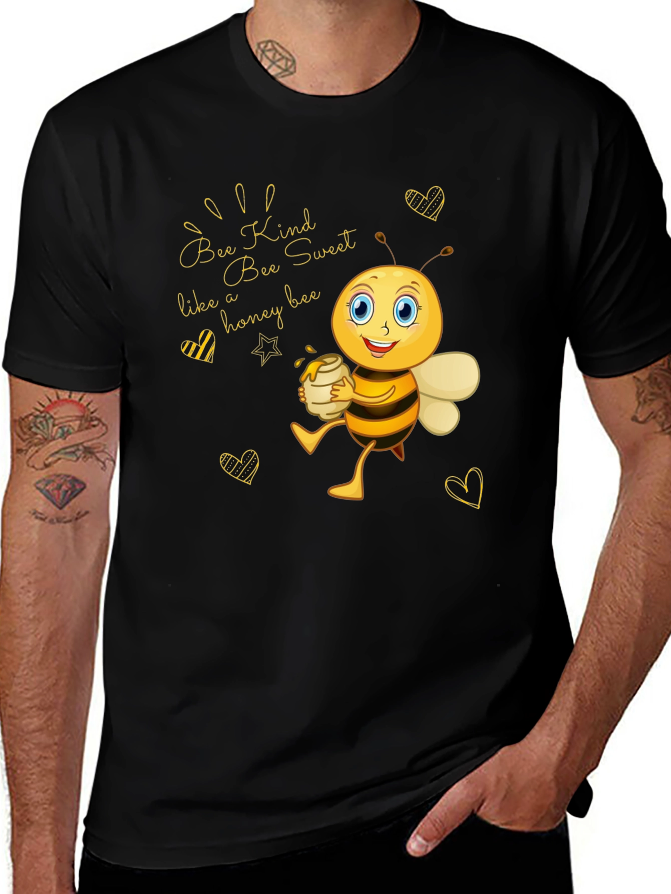 Bee Kind Sweet Honey Bee T-Shirt - Black