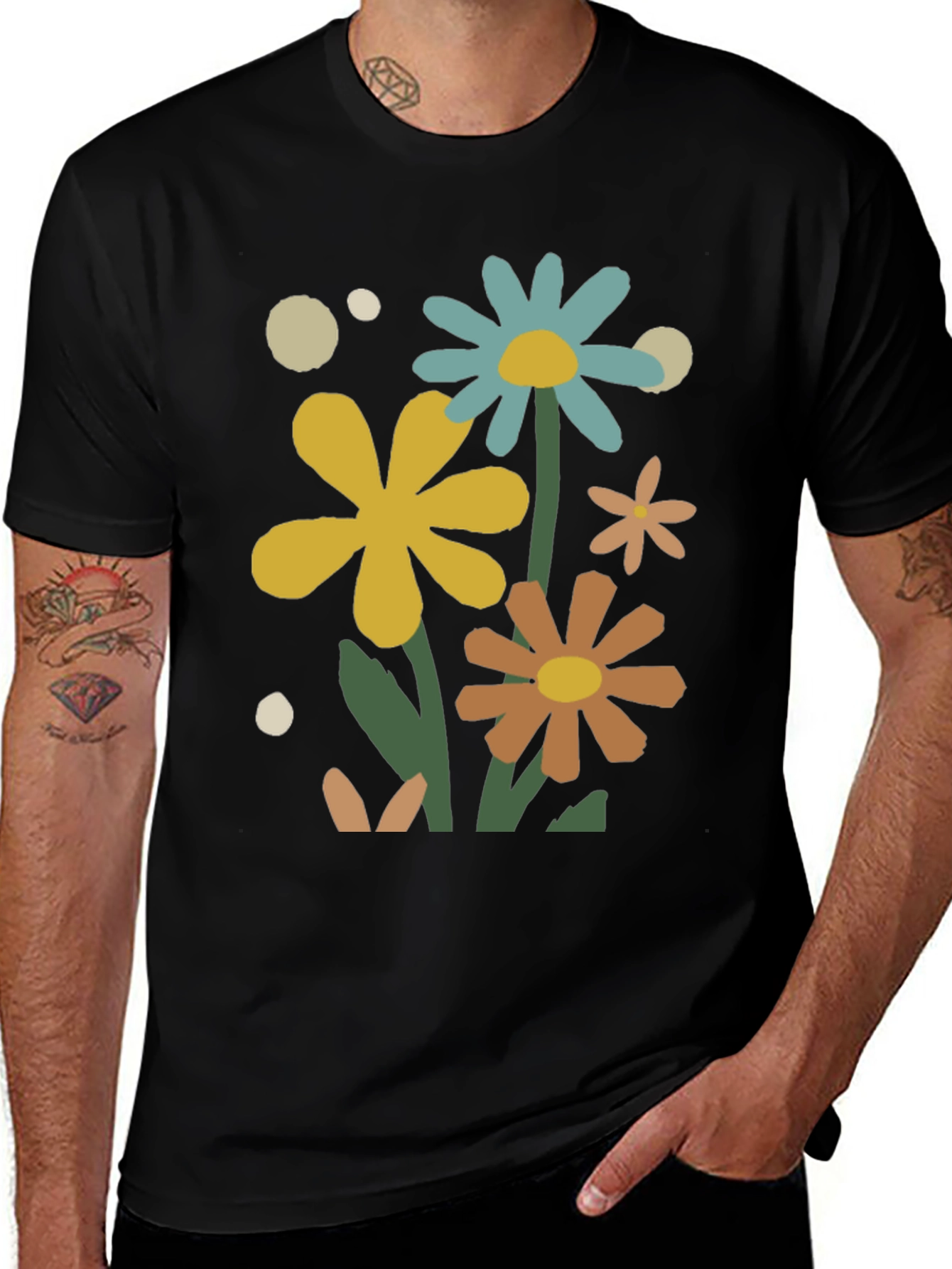 Variant 14 of Floral Graphic Print Crew Neck T-Shirt