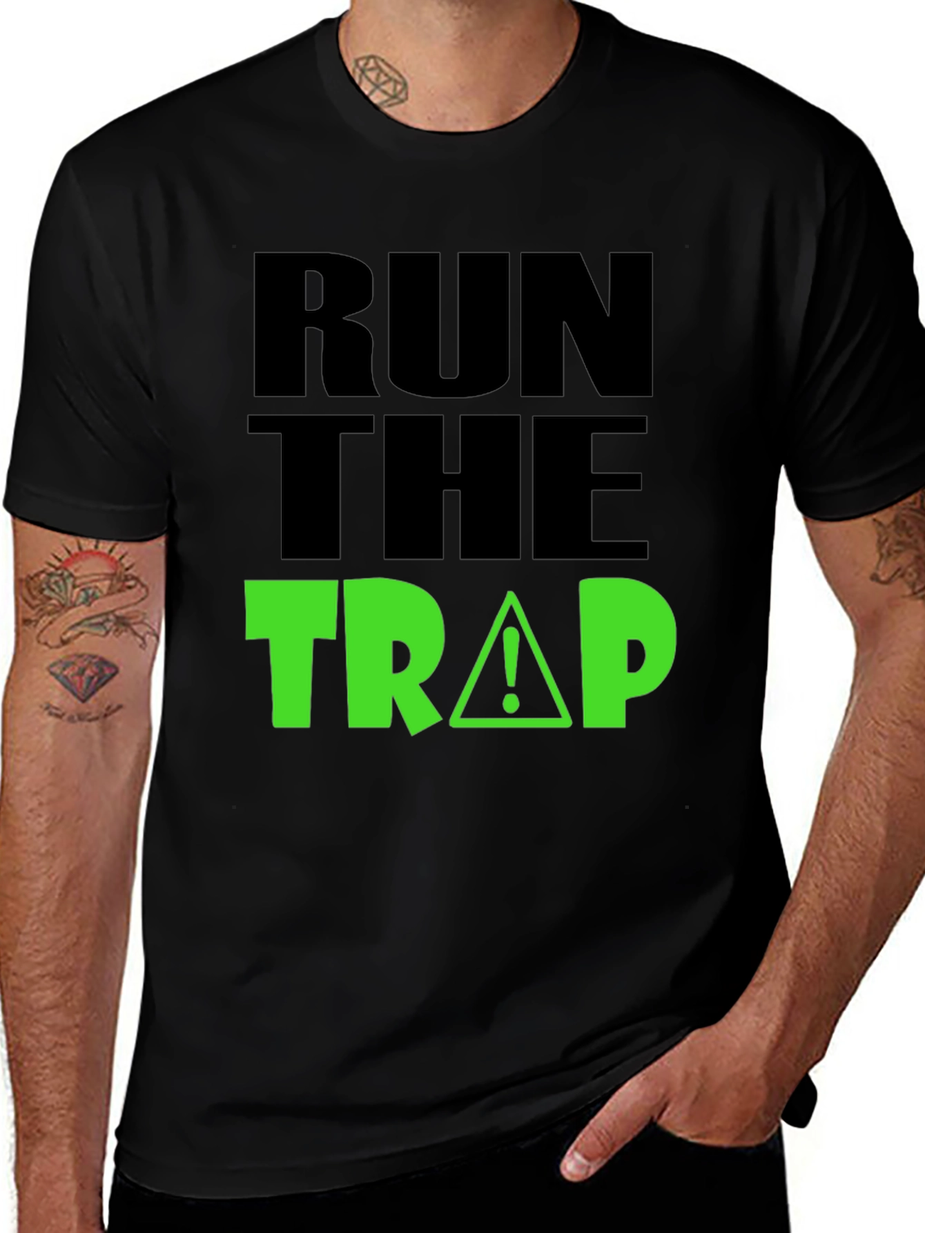 Variant 30 of Run the Trap Black Graphic Tee