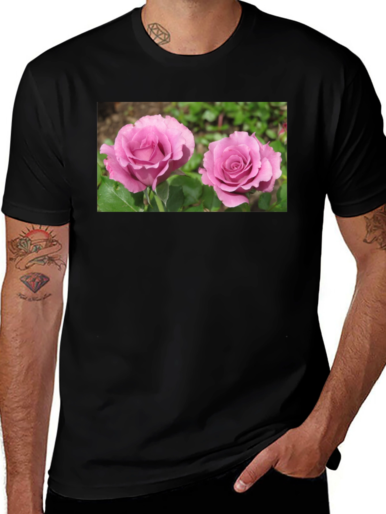 Variant 28 of Floral Roses Graphic T-Shirt - Casual Style