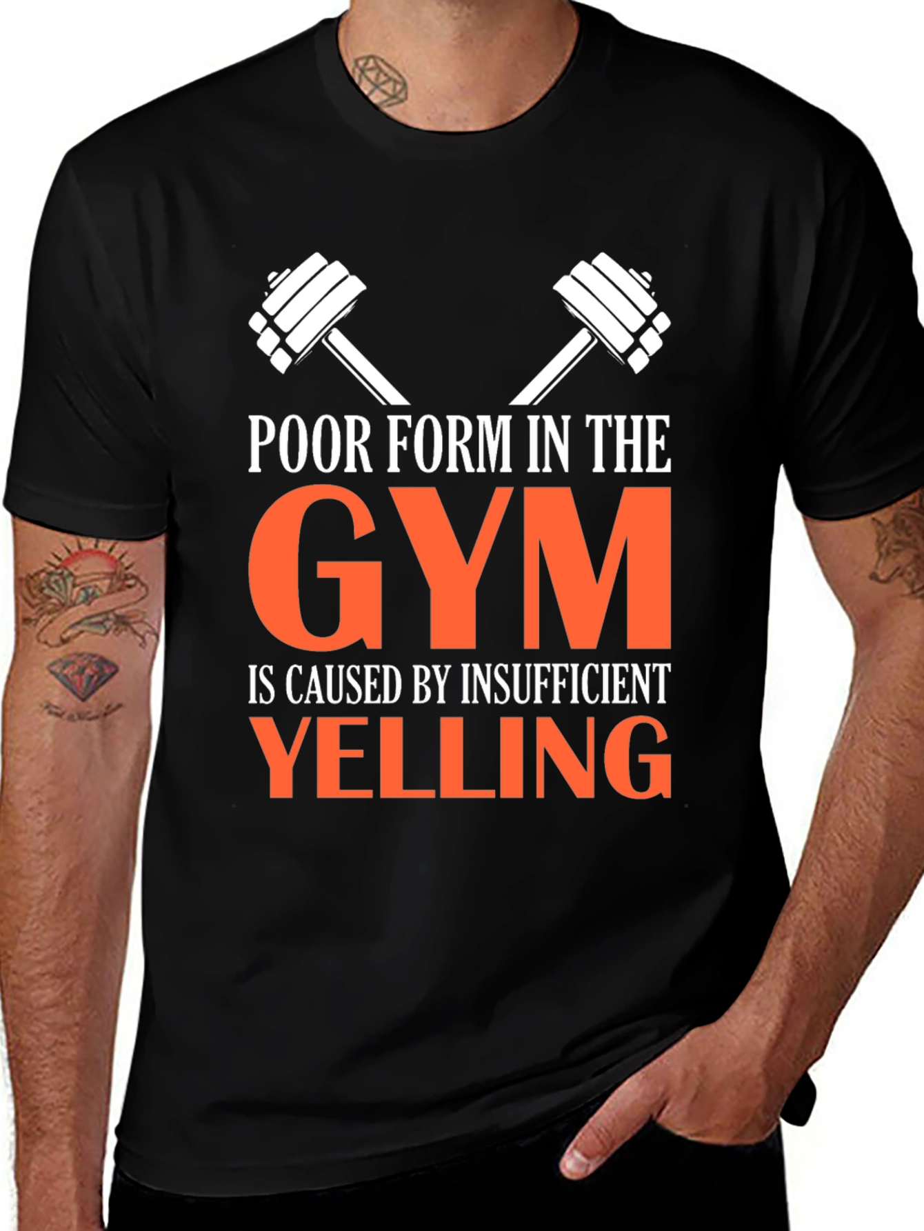 Funny Gym T-Shirt: Insufficient Yelling