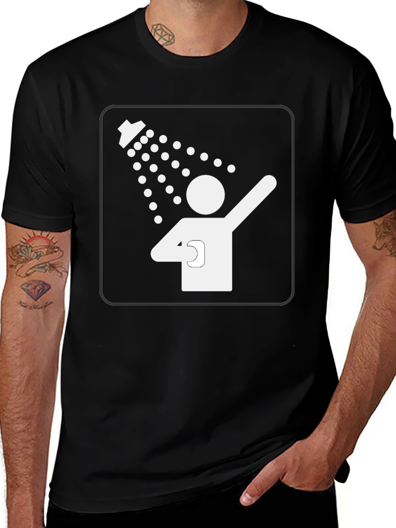 Variant 8 of Shower Time Black T-Shirt