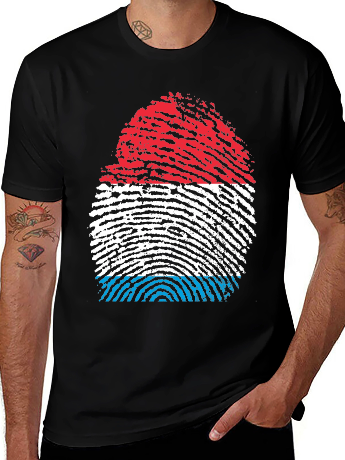 Luxembourg Flag Fingerprint T-Shirt