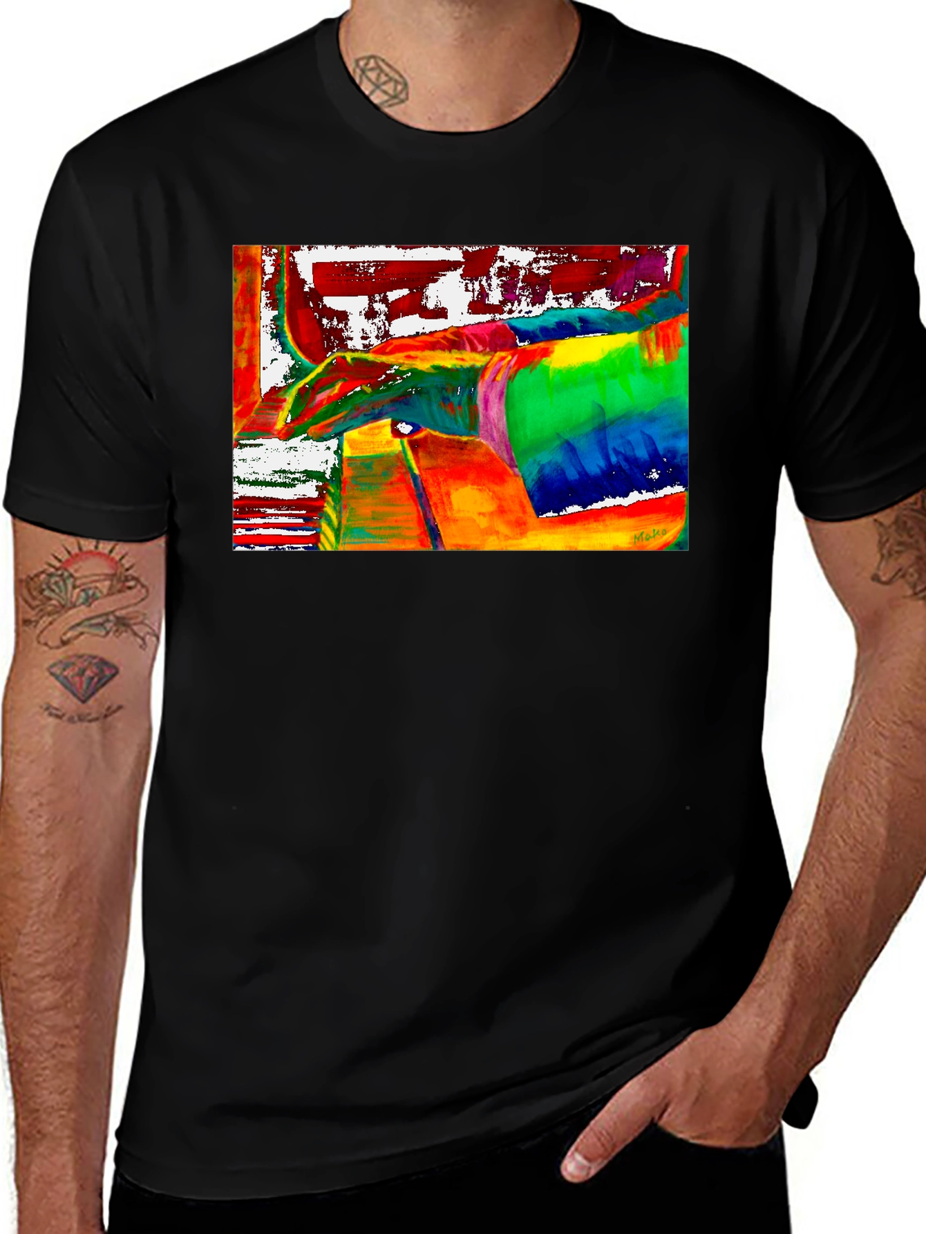 Variant 15 of Abstract Art Print Tee - Colorful Graphic Design