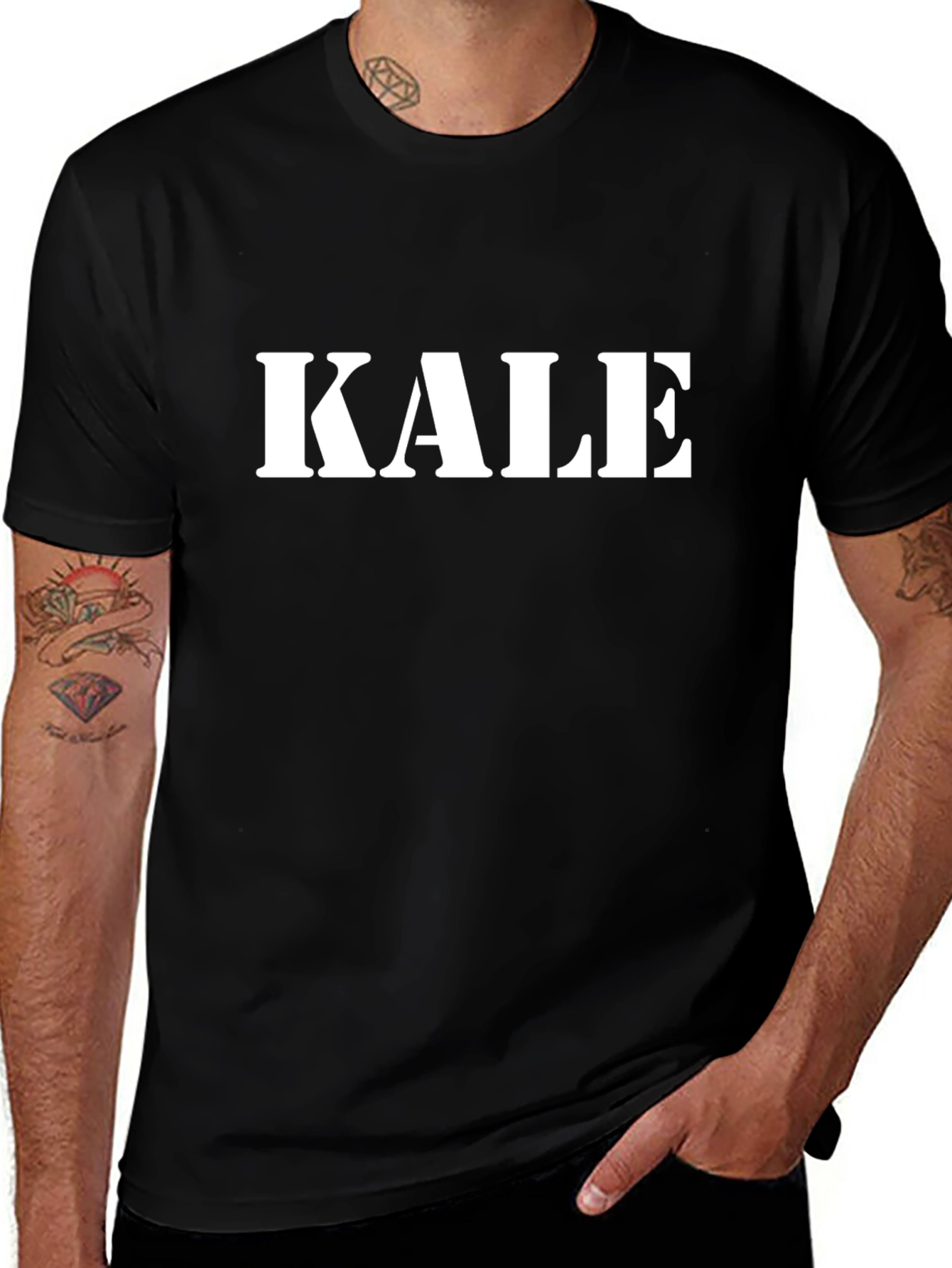 Kale Graphic Tee - Black Cotton T-Shirt