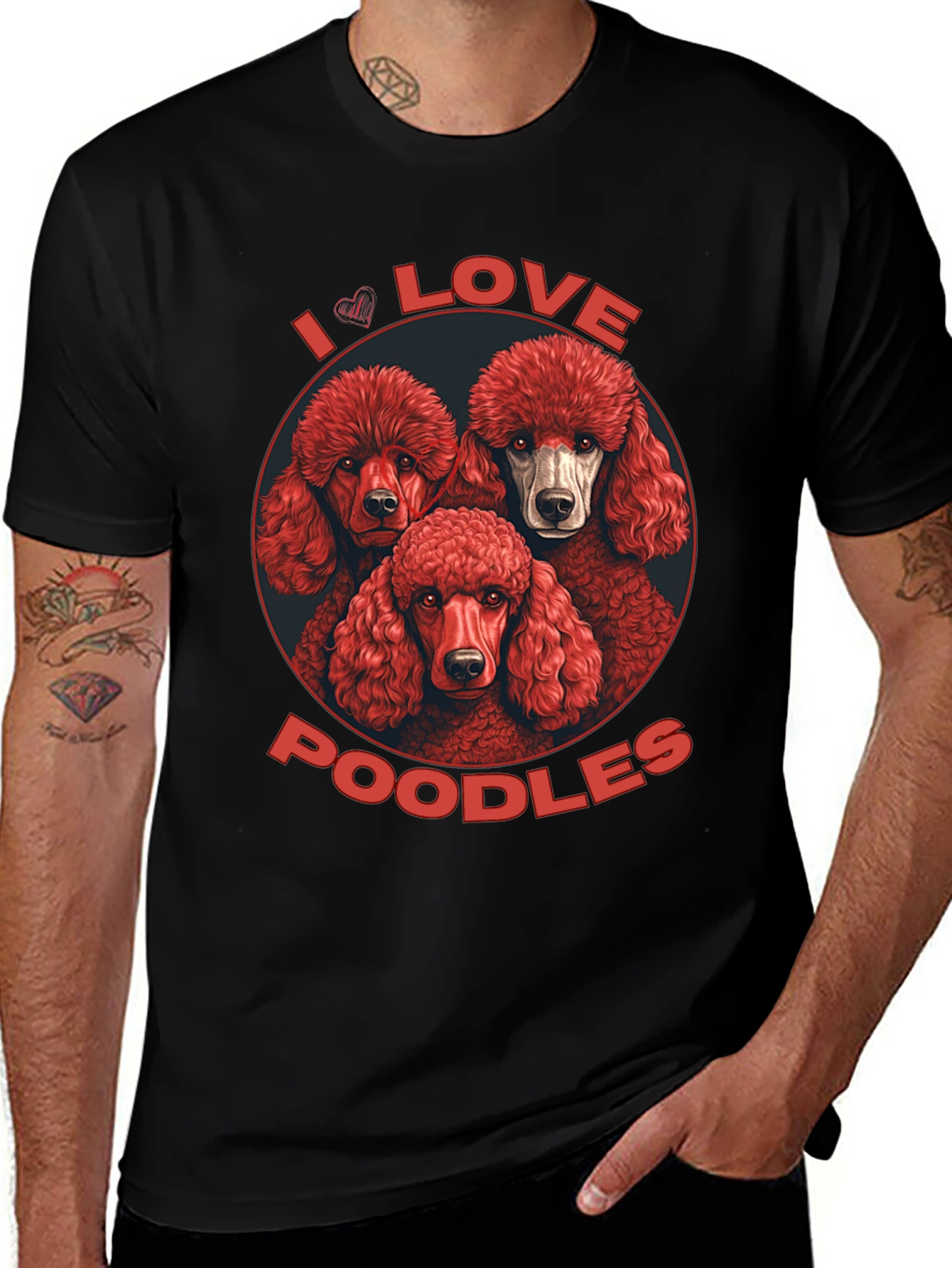 Variant 26 of I Love Poodles Graphic T-Shirt