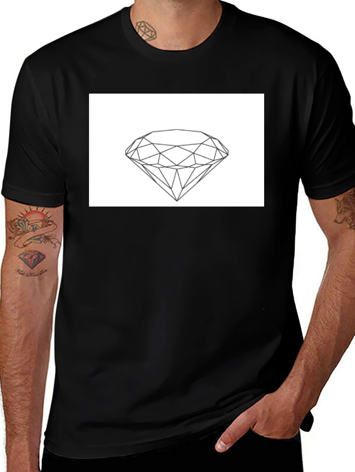 Diamond Graphic Black T-Shirt