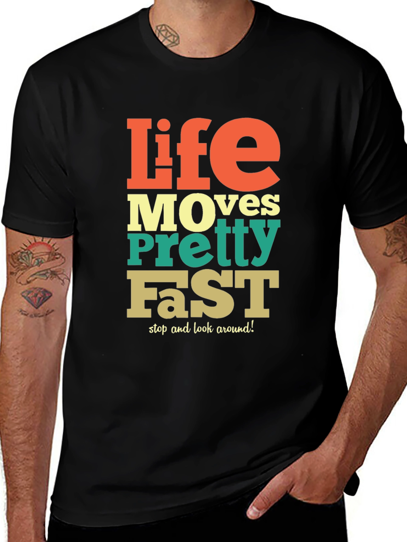 Black Life Moves Pretty Fast Graphic Tee - Relaxed Fit main image