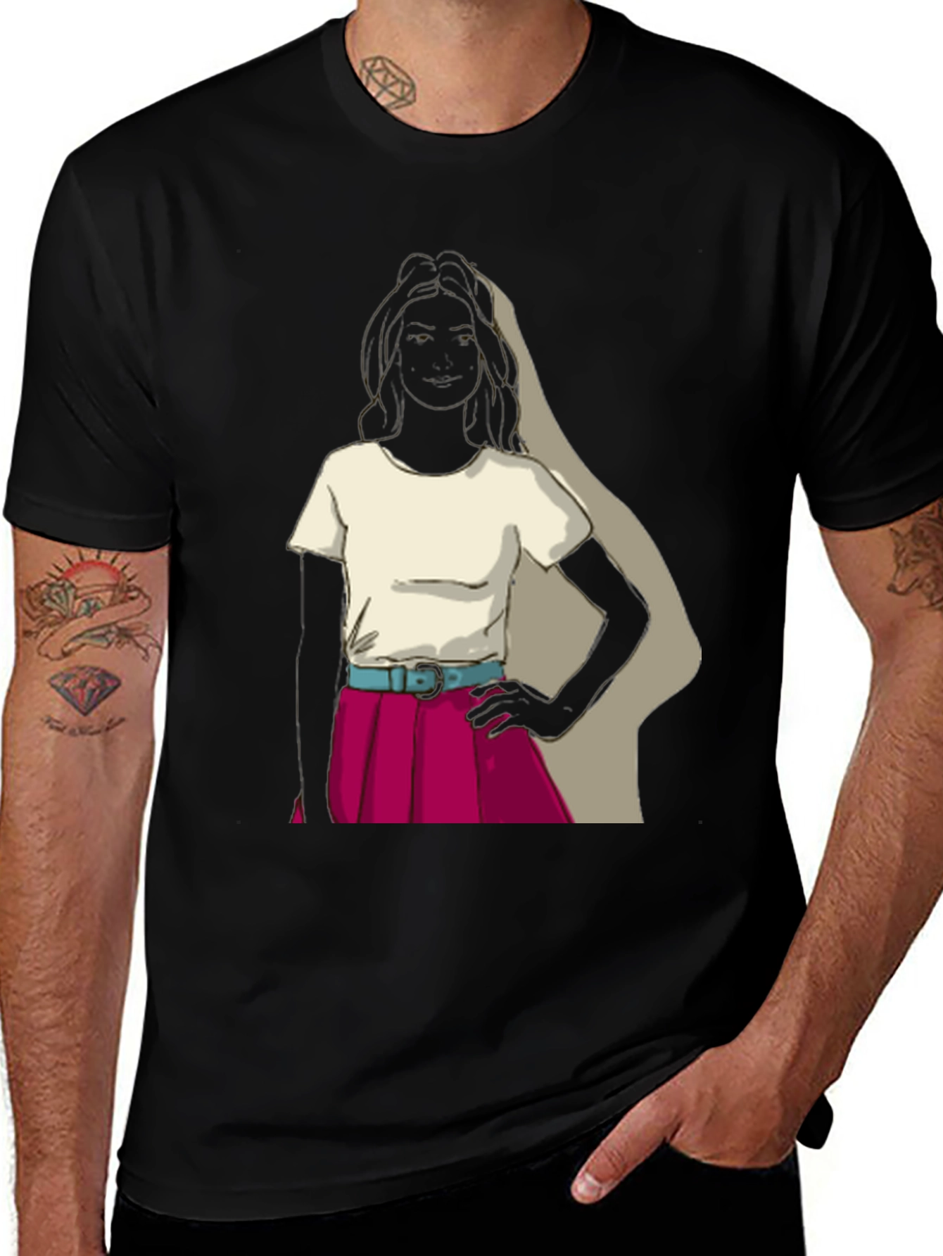 Variant 12 of Retro Girl T-Shirt - Unique Graphic Tee