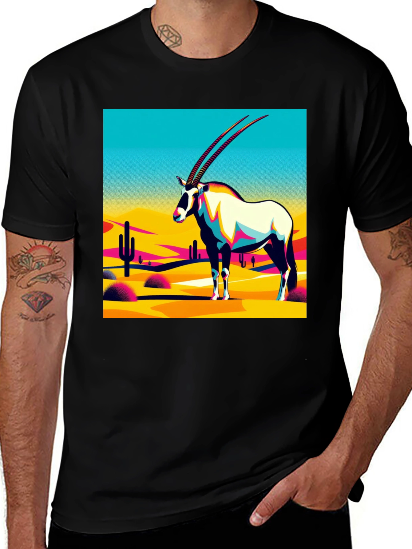 Variant 18 of Abstract Oryx Desert Graphic T-Shirt