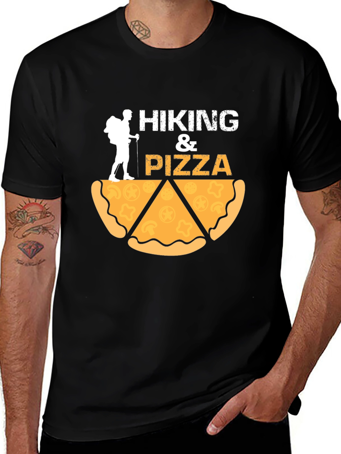 Variant 29 of Hiking & Pizza Graphic Tee - Adventure Ready!