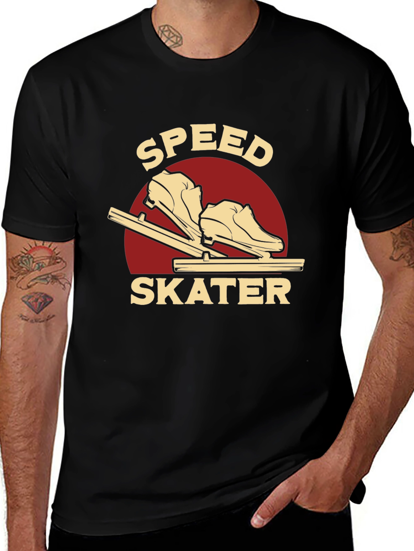 Variant 17 of Speed Skater T-Shirt - Retro Style Tee