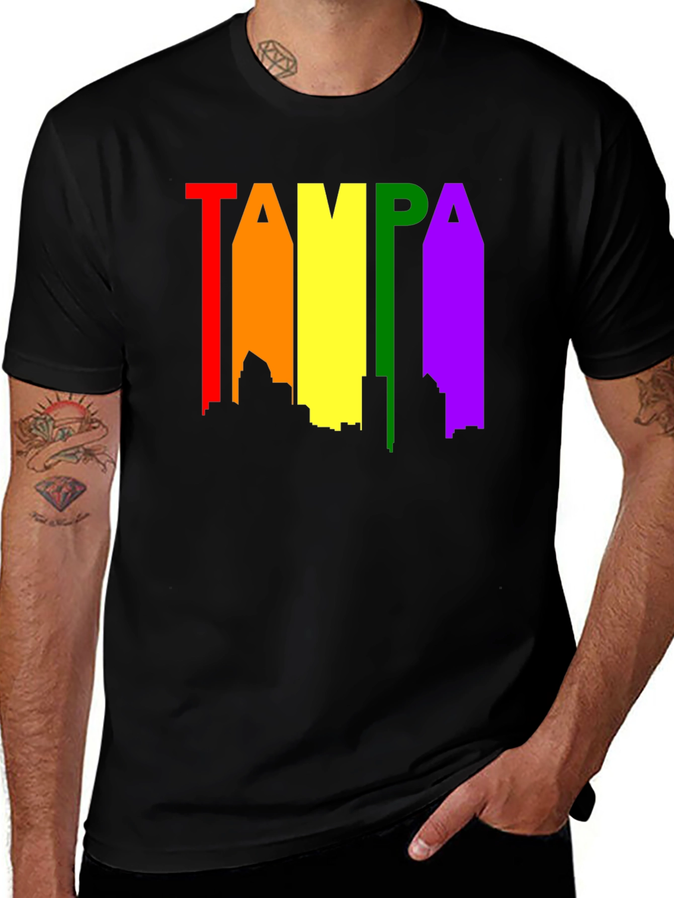 Tampa Pride Rainbow Skyline T-Shirt